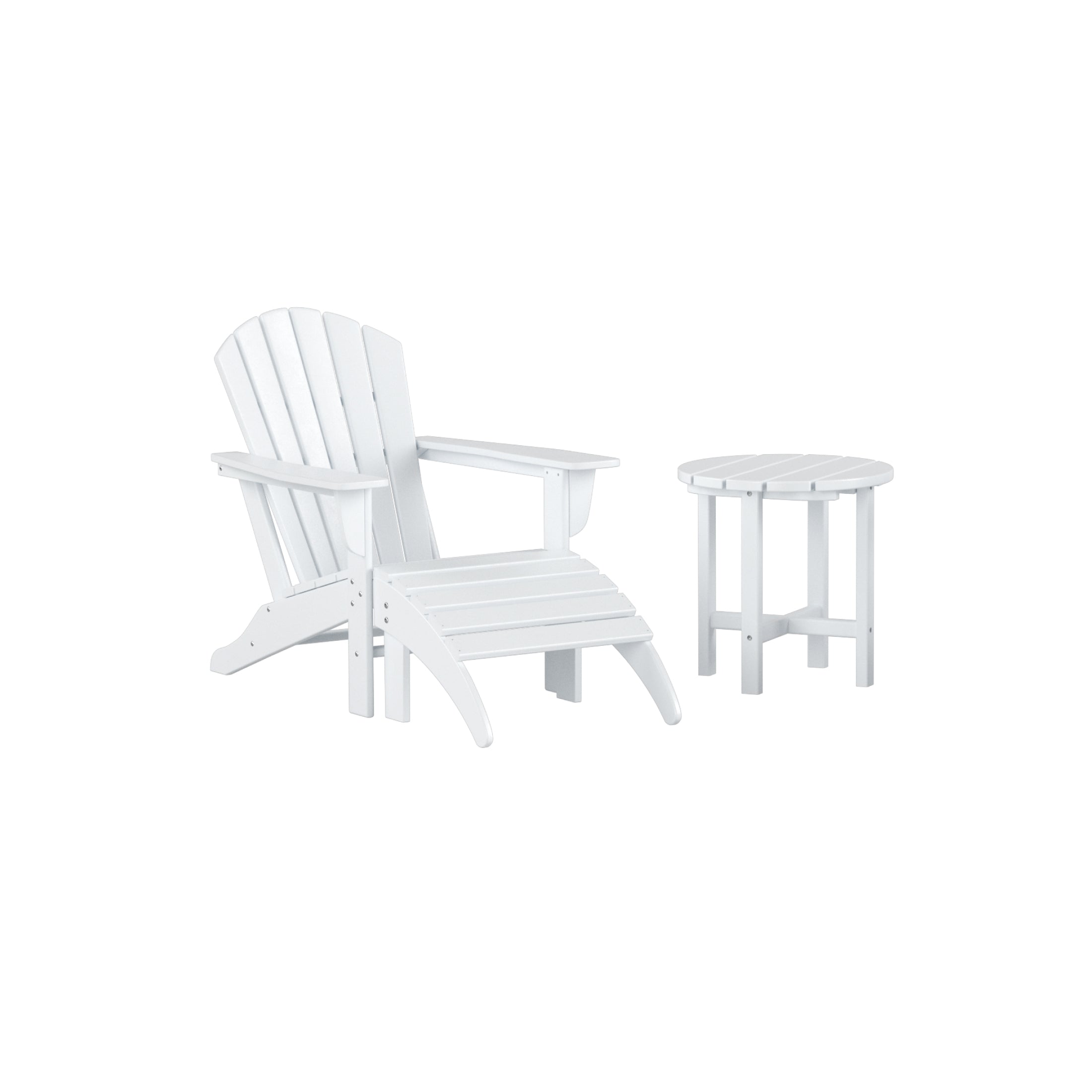 Portside Outdoor Adirondack Chair With Ottoman And Side Table 3-Piece Set