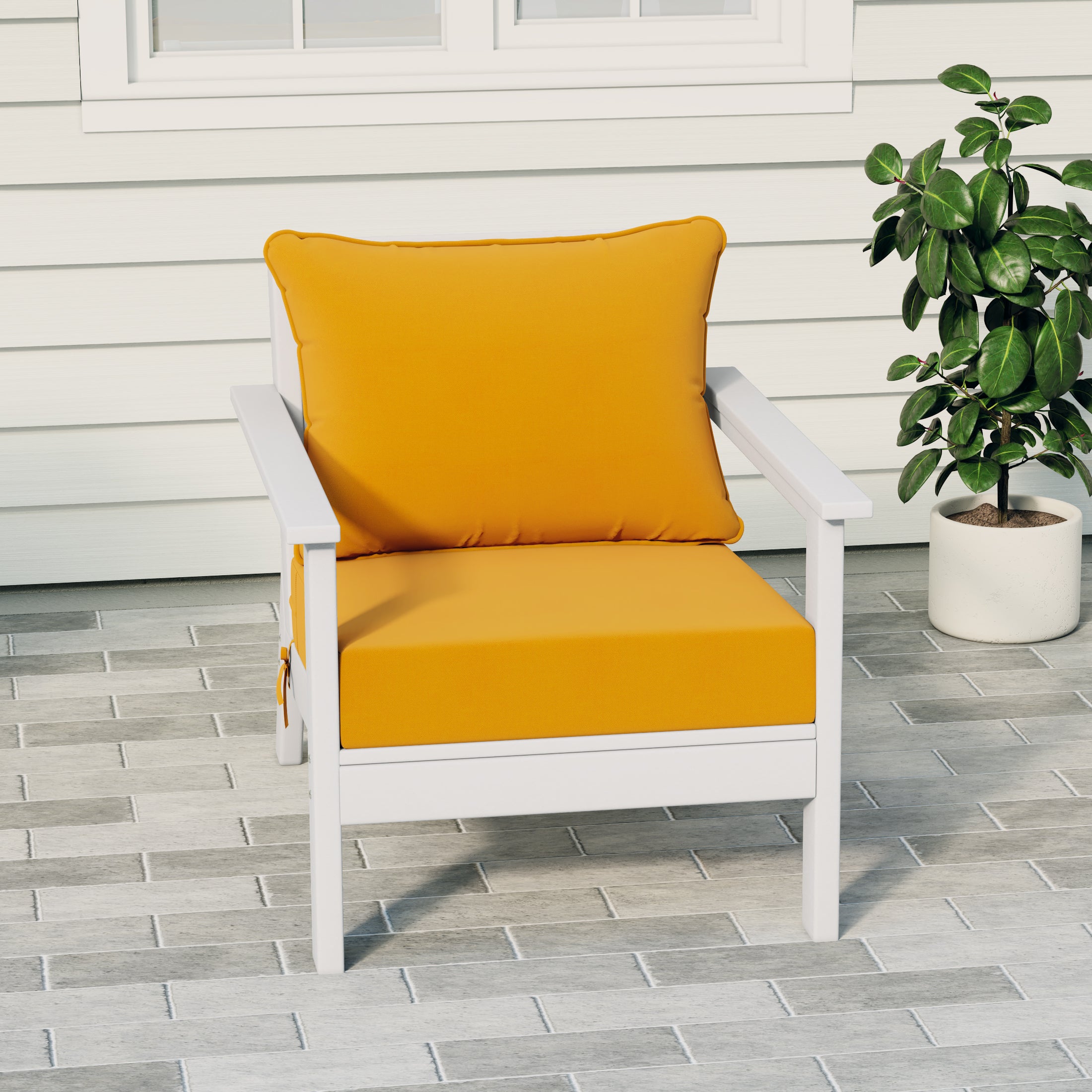 Portsmouth Modern Outdoor HDPE Patio Club Chair with Deep Seat Cushions