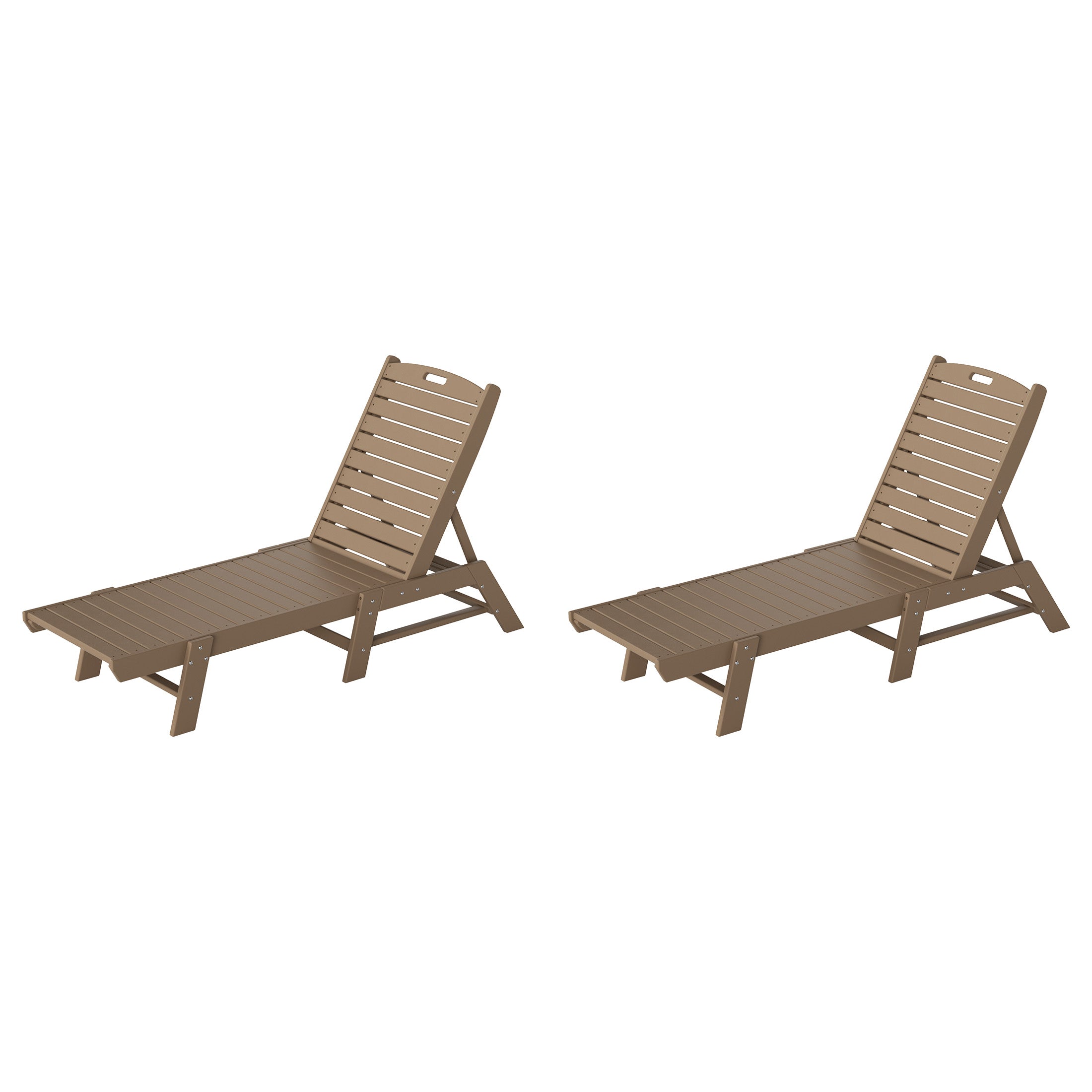 Paradise Malibu Poly Reclining Outdoor Patio Chaise Lounge Chair Adjustable (Set of 2)