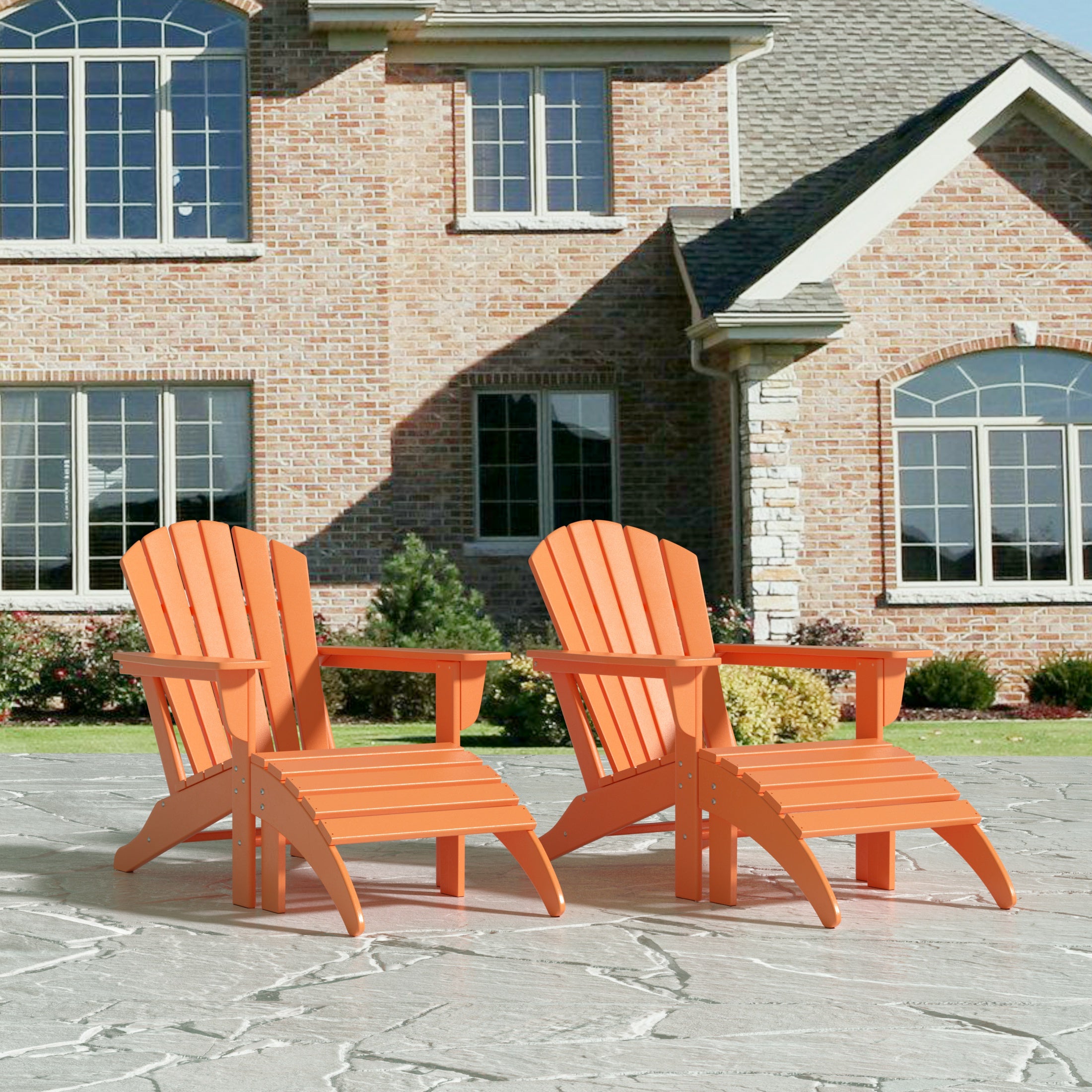 Portside Outdoor Adirondack Chair With Ottoman 4-Piece Set