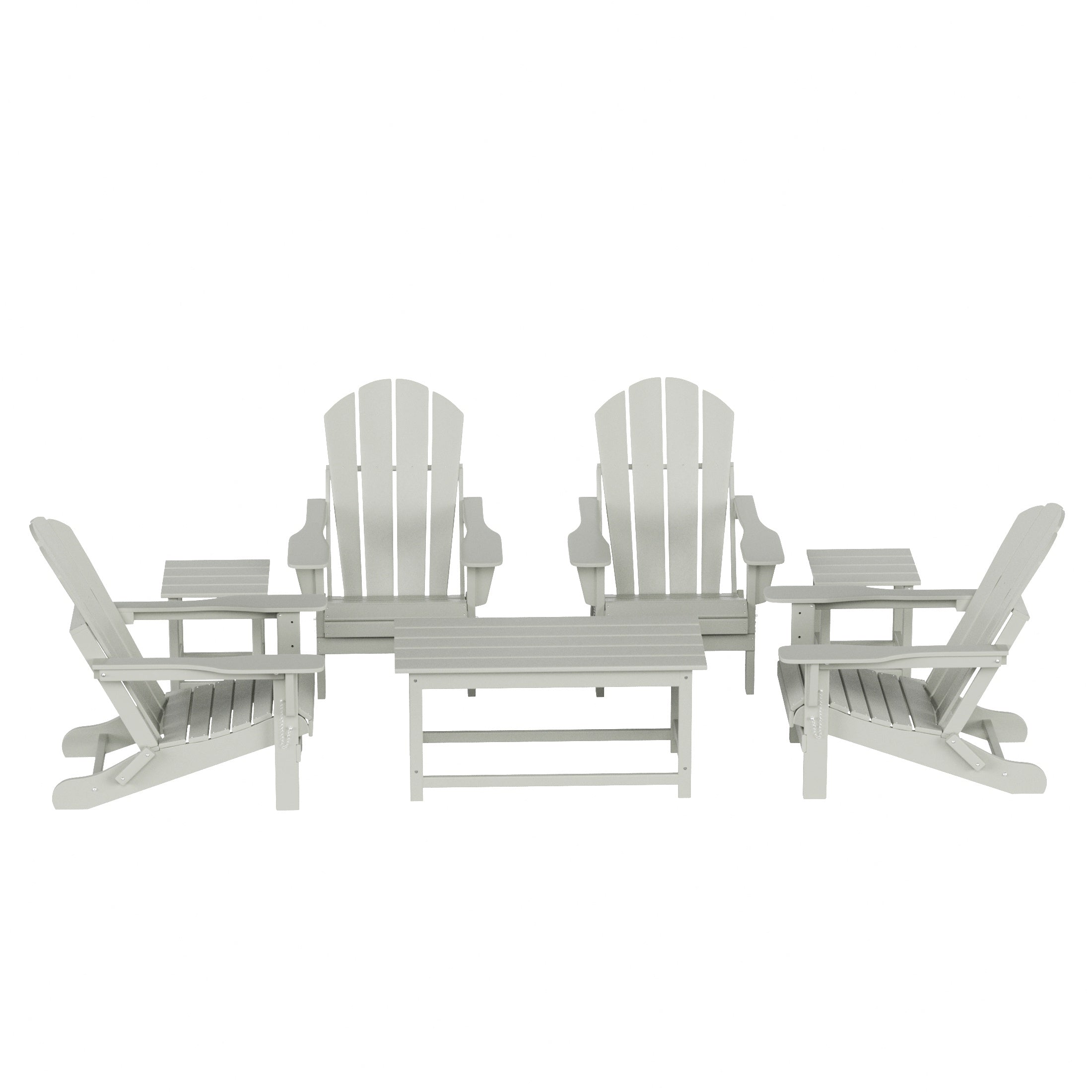 Paradise Westintrends 7-Piece set Outdoor / Patio Adirondack chairs with a Coffee and tWestintrends side tables ( 4 seater )