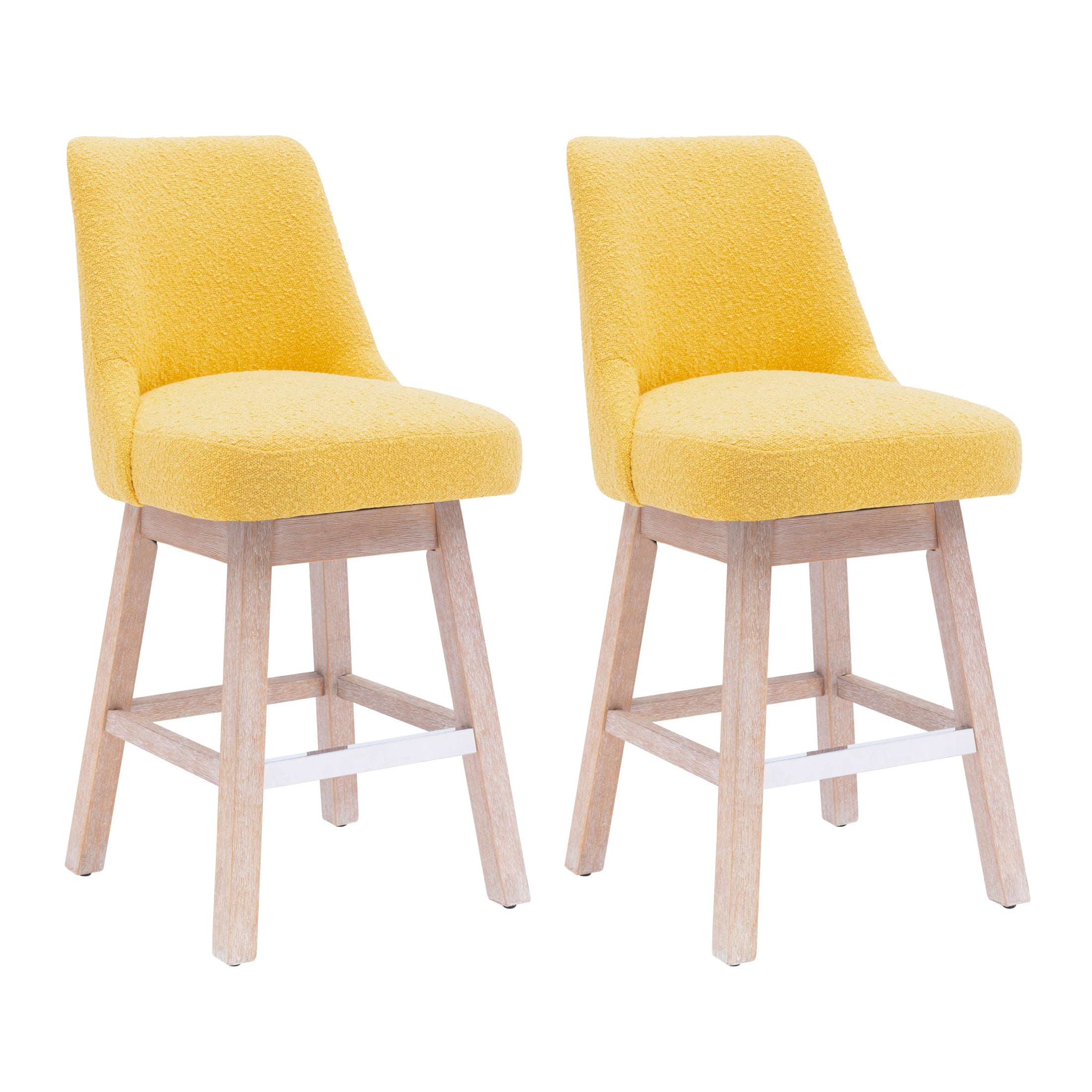 Amélie 26" Upholstered Swivel Counter Height Bar Stools (Set of 2)