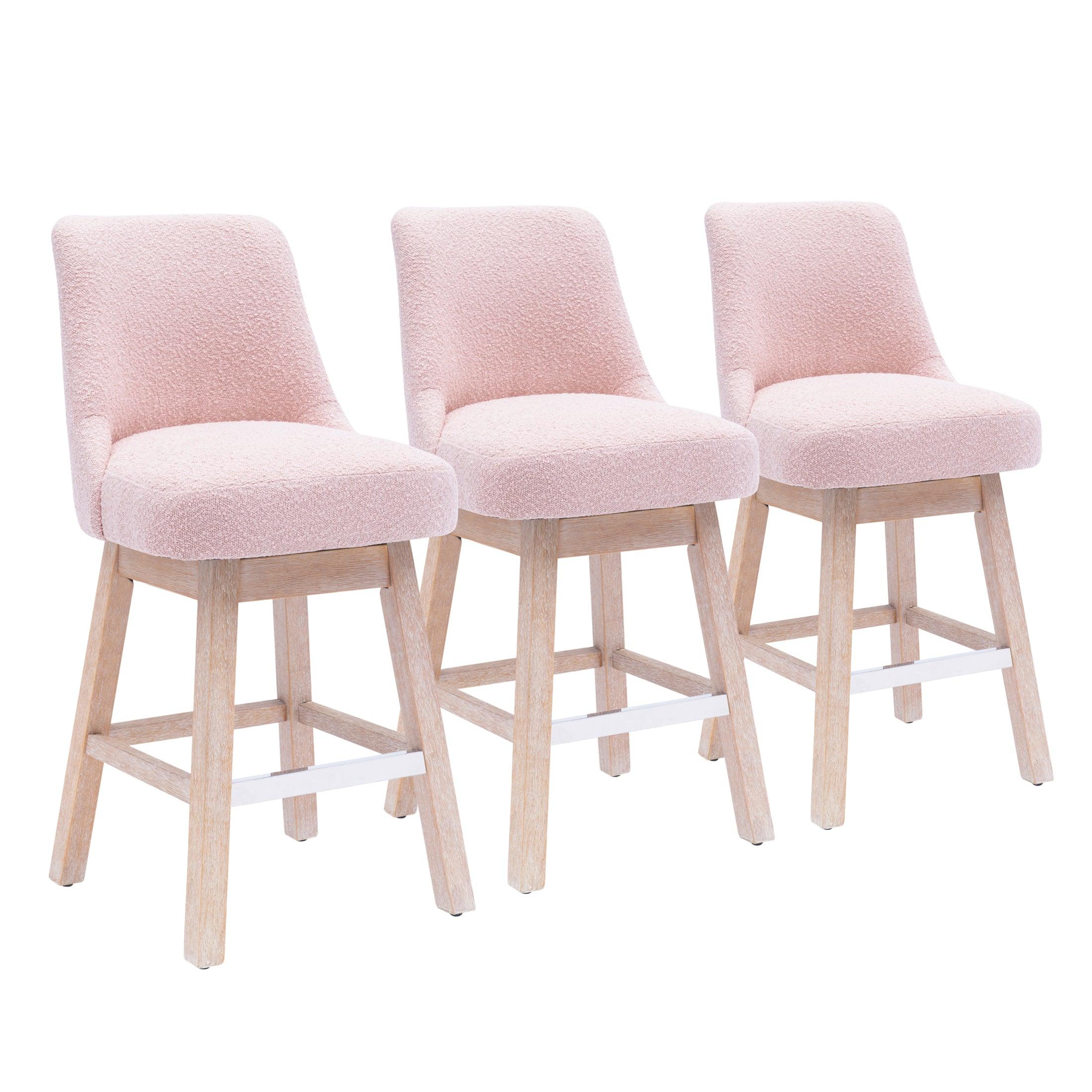 Amélie 26" Upholstered Swivel Counter Height Bar Stools (Set of 3) - Costaelm