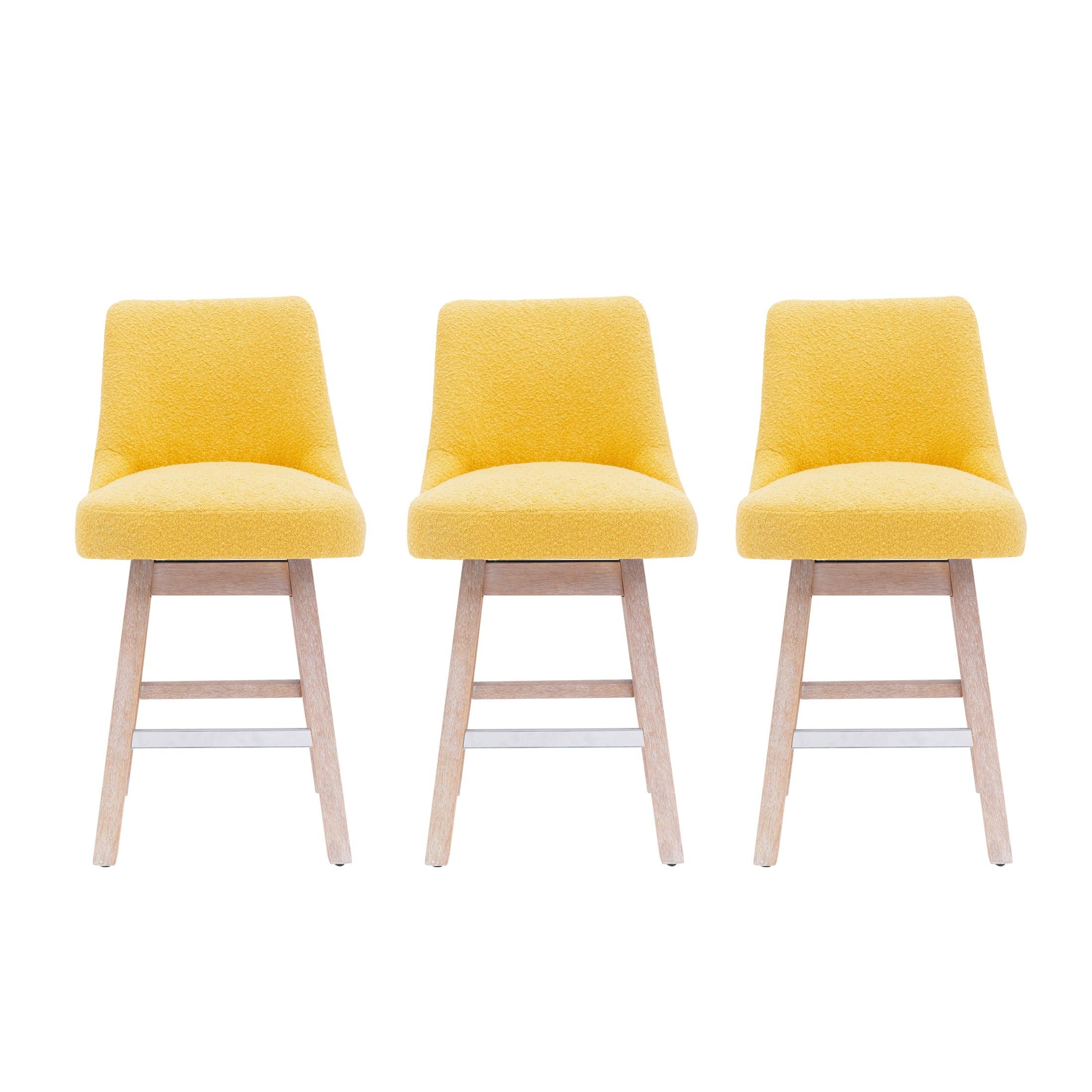 Amélie 26" Upholstered Swivel Counter Height Bar Stools (Set of 3) - Costaelm