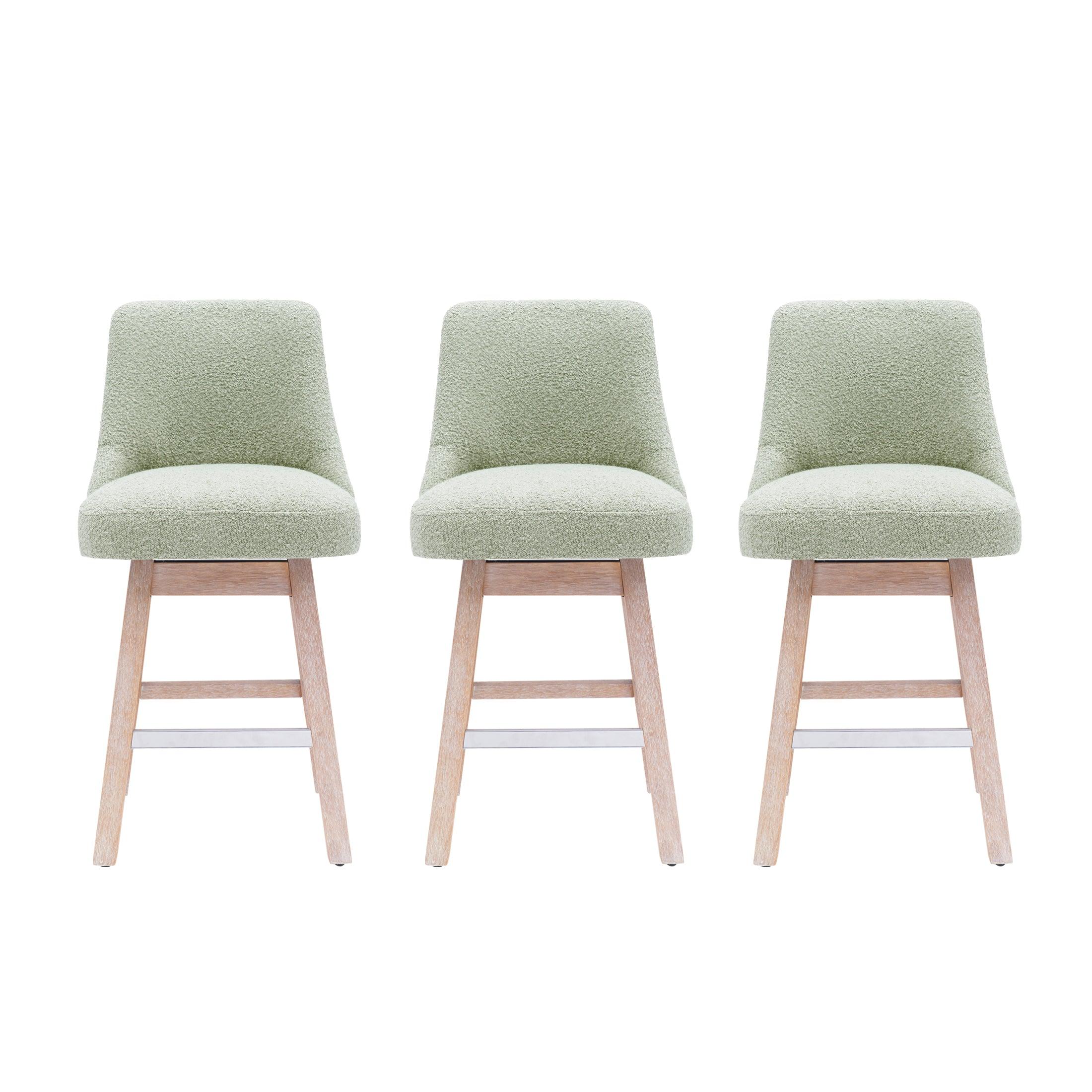 Amélie 26" Upholstered Swivel Counter Height Bar Stools (Set of 3) - Costaelm