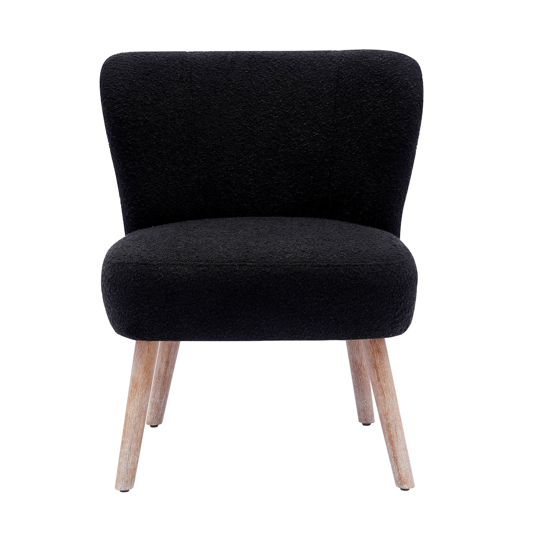 Amélie Mid-Century Boucle Accent Chairs with Ottoman Foot Rest Set