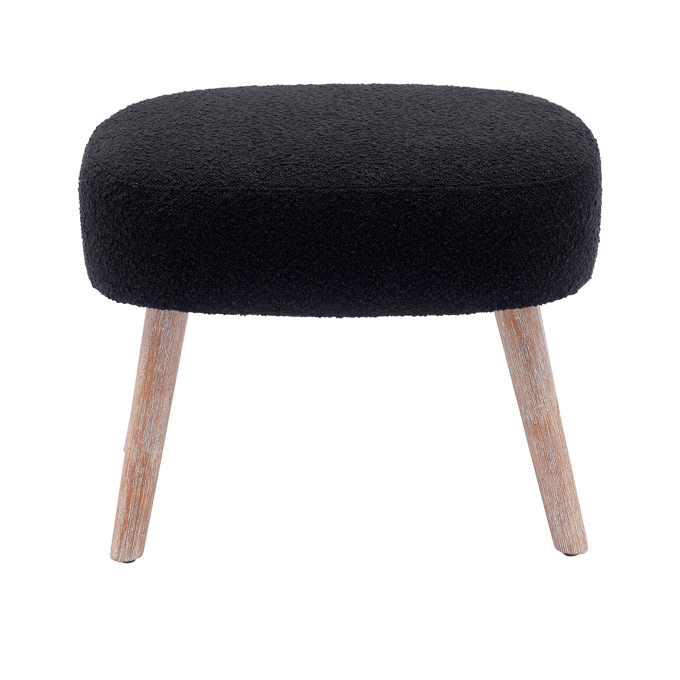 Amélie Mid-Century Boucle Accent Chairs with Ottoman Foot Rest Set