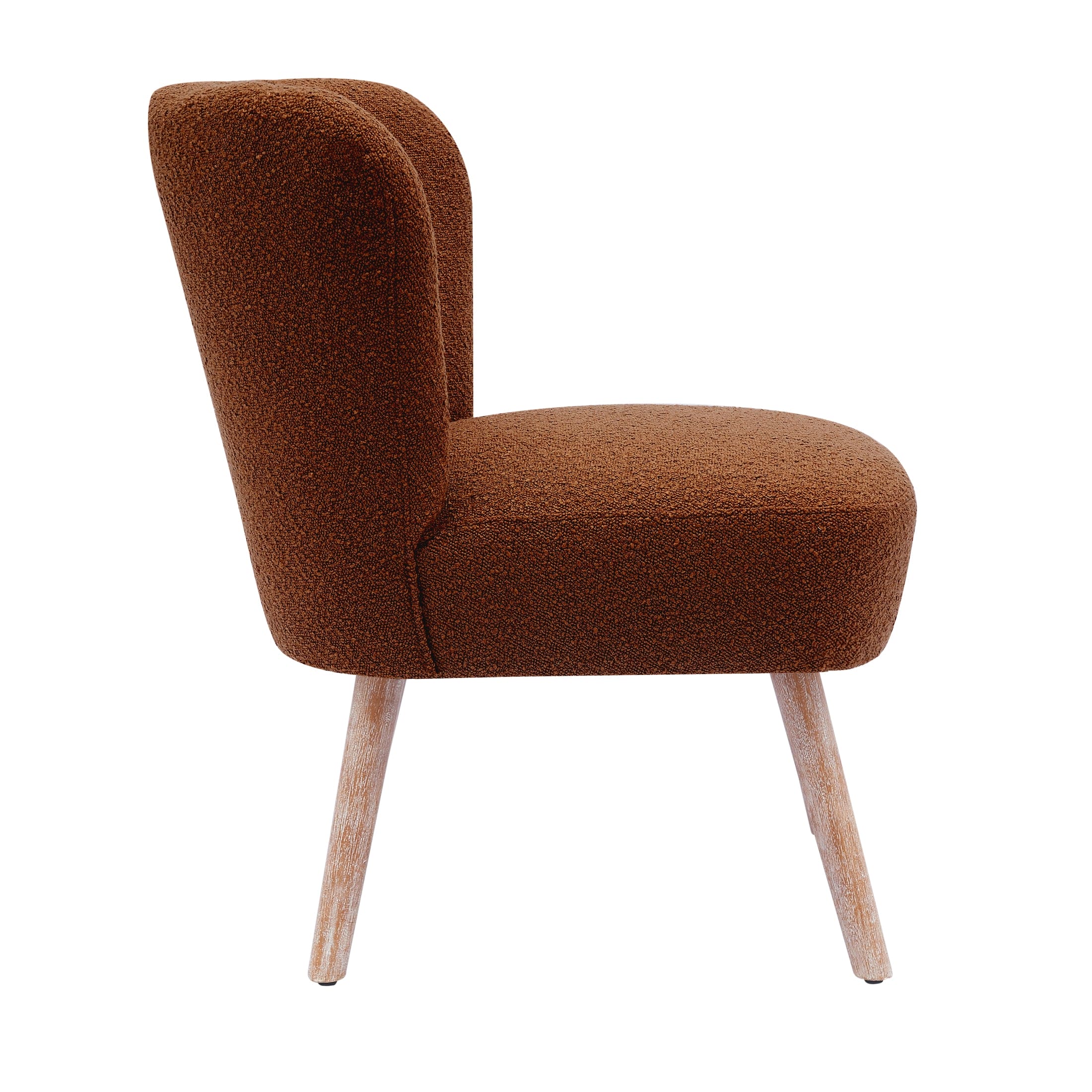 Amélie Mid-Century Boucle Accent Chairs with Ottoman Foot Rest Set