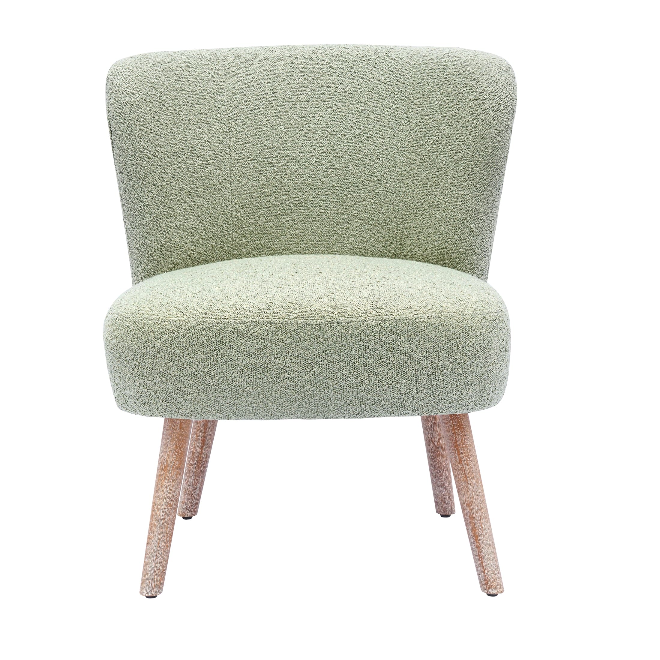 Amélie Mid-Century Boucle Accent Chairs with Ottoman Foot Rest Set