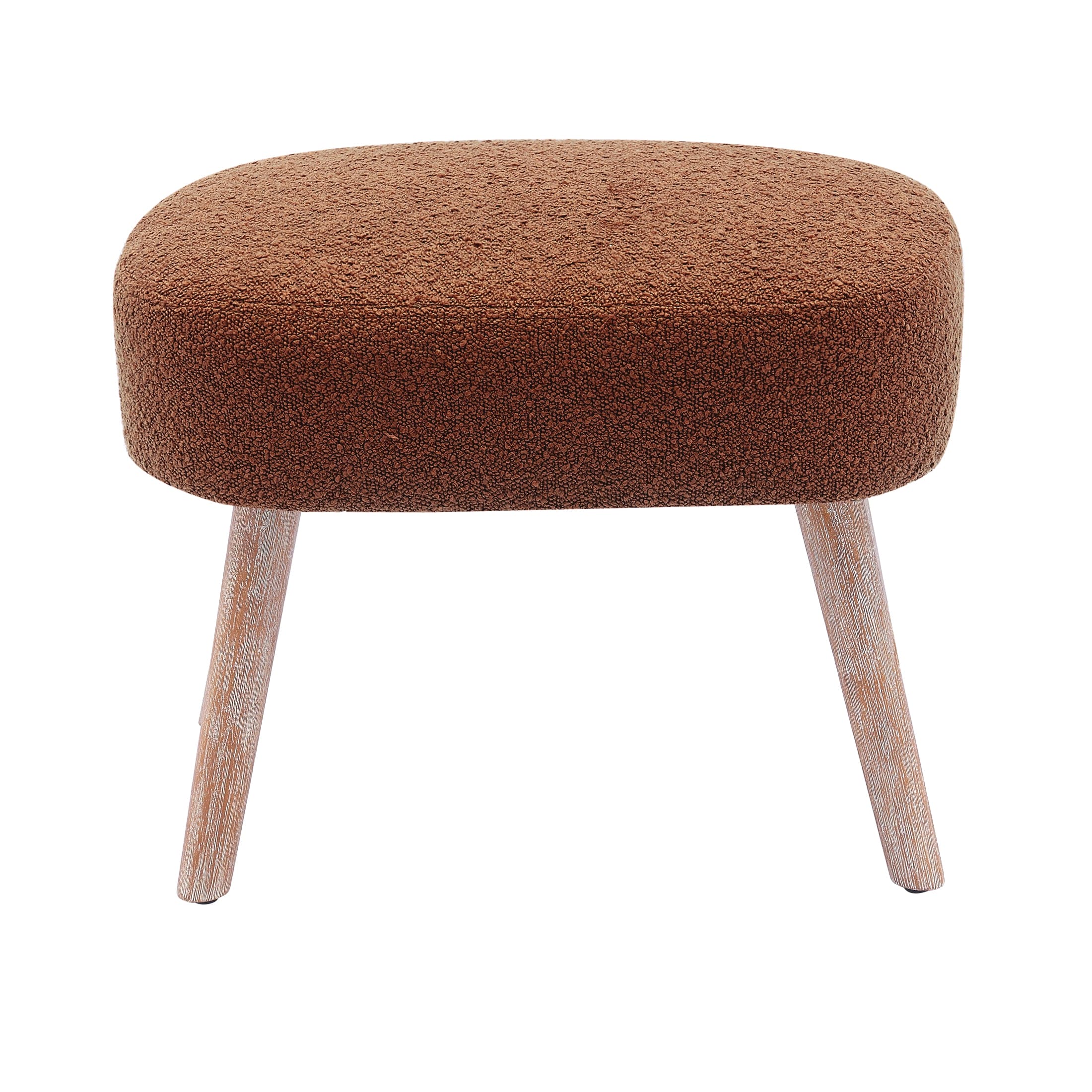 Amélie Mid-Century Boucle Accent Chairs with Ottoman Foot Rest Set