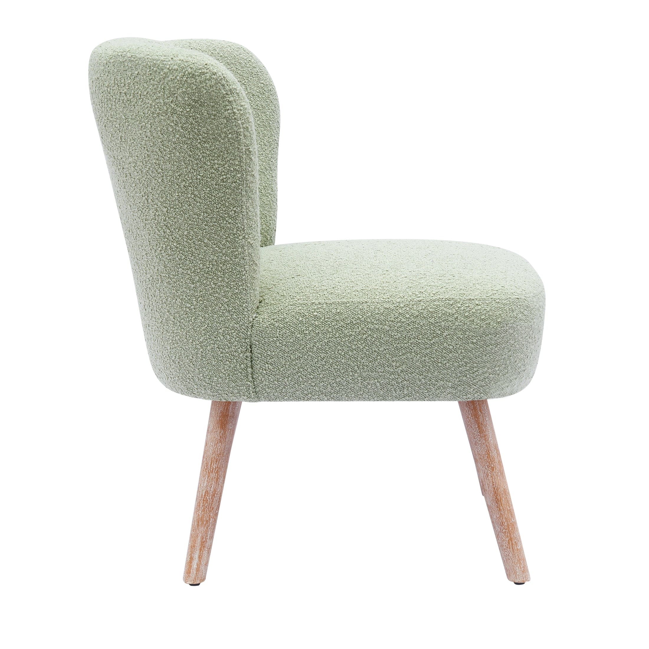 Amélie Mid-Century Boucle Accent Chairs with Ottoman Foot Rest Set