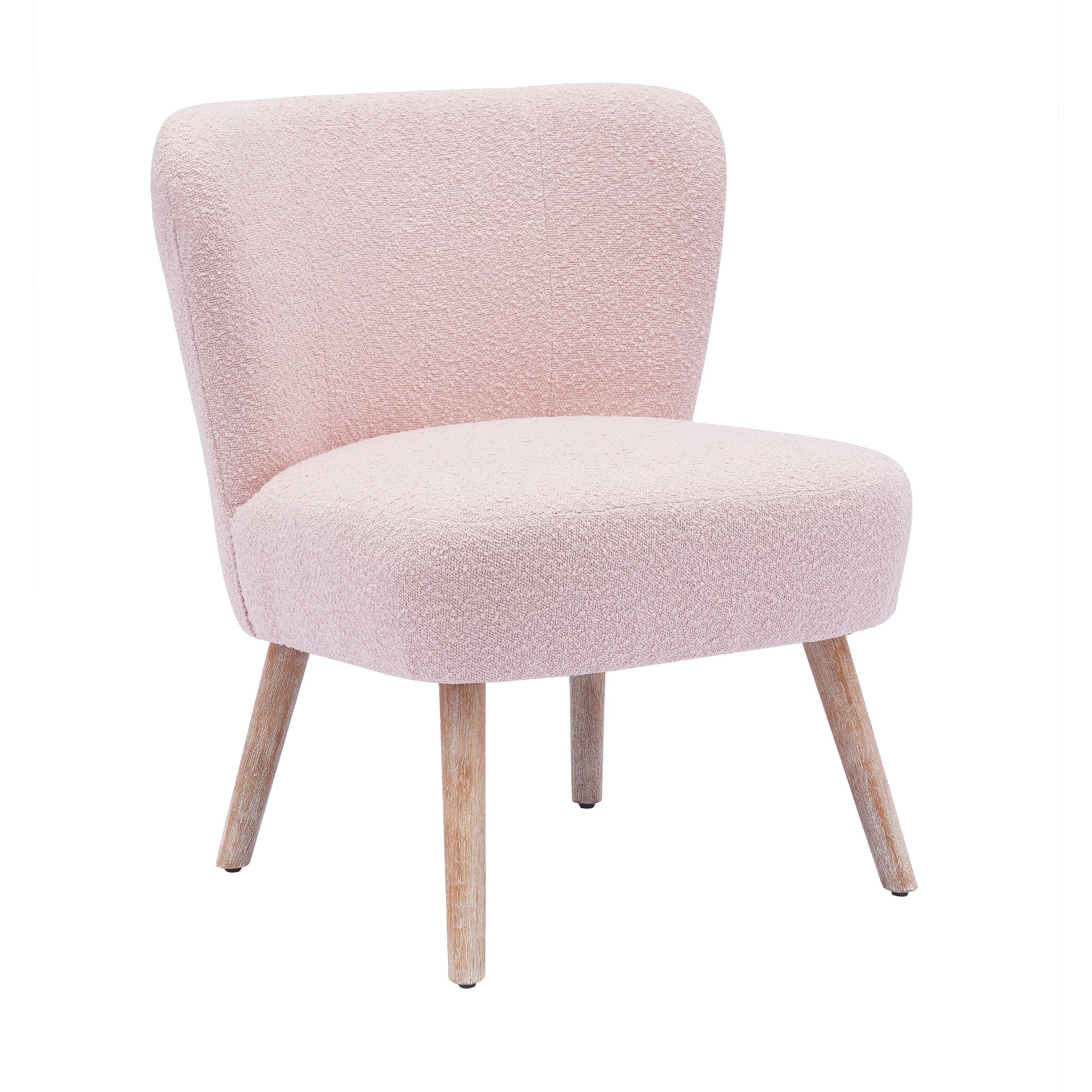 Amélie Mid-Century Boucle Accent Chairs with Ottoman Foot Rest Set