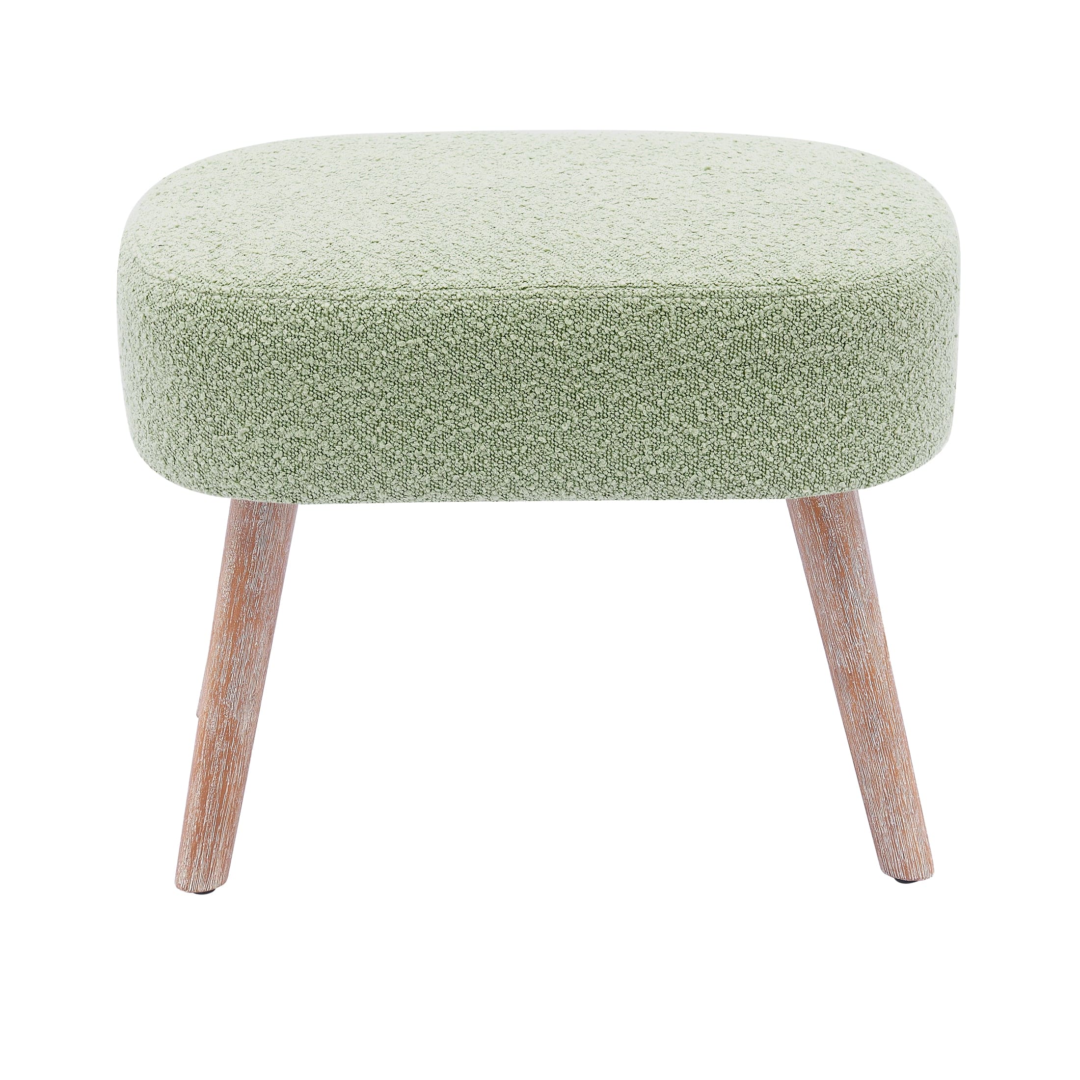 Amélie Mid-Century Boucle Accent Chairs with Ottoman Foot Rest Set