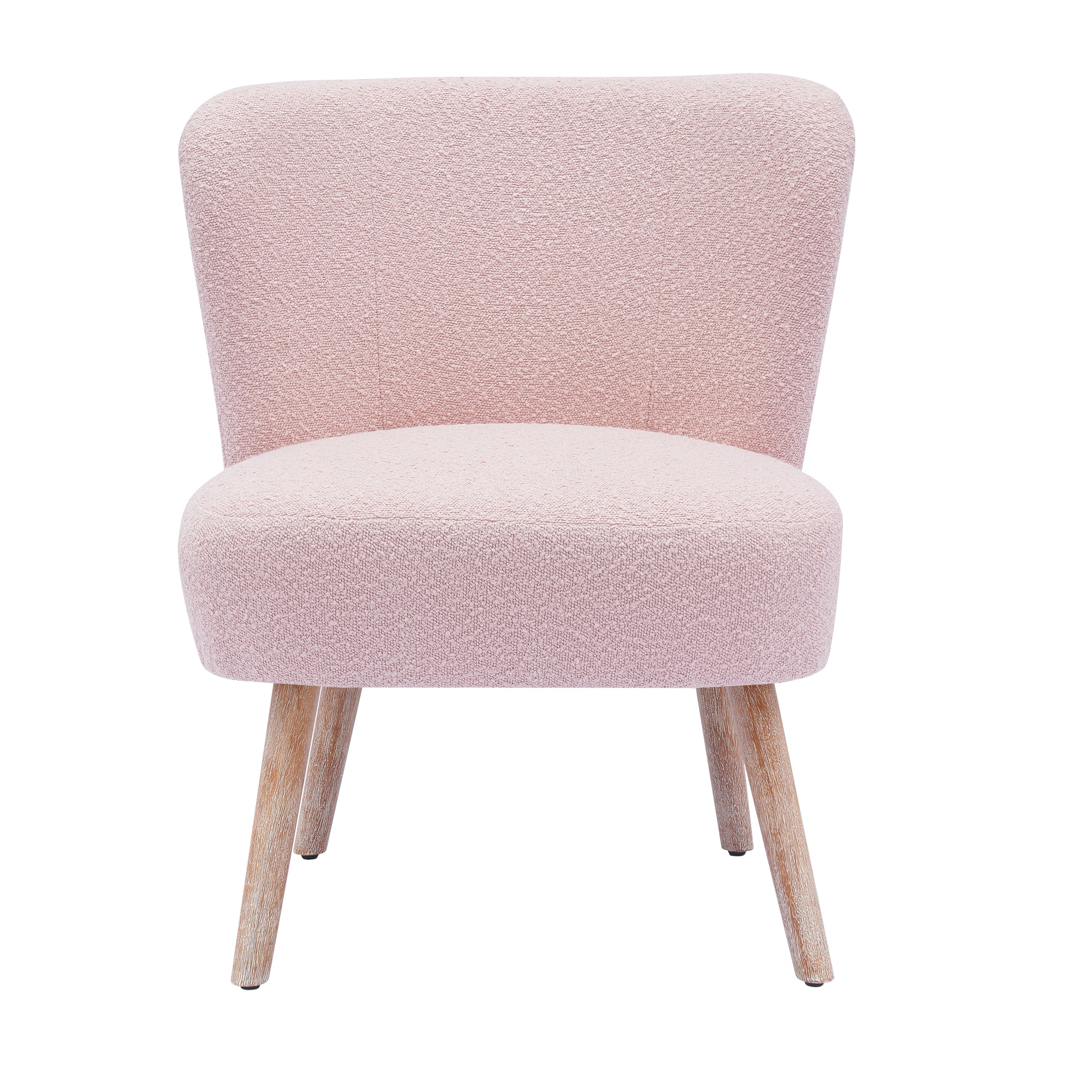 Amélie Mid-Century Boucle Accent Chairs with Ottoman Foot Rest Set