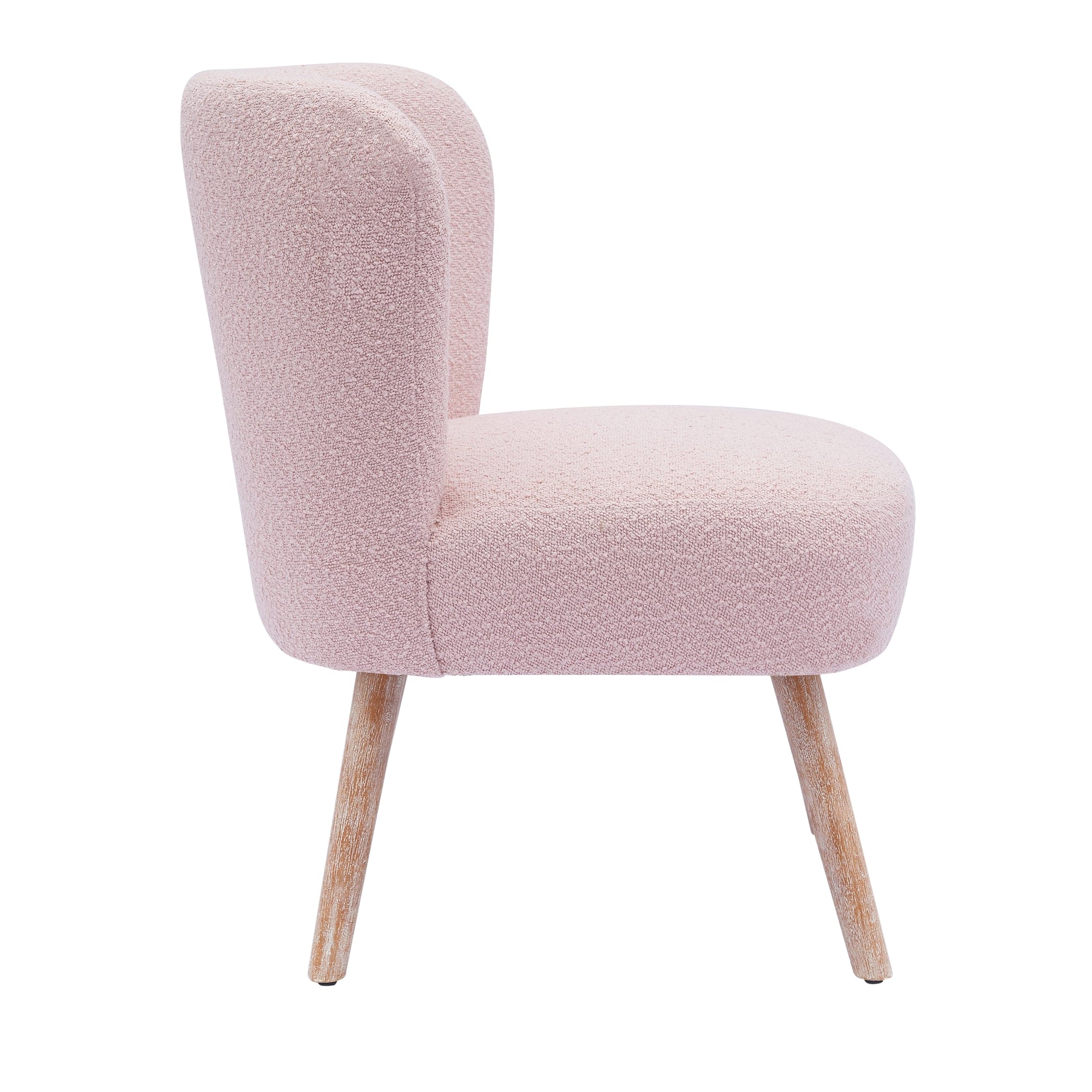 Amélie Mid-Century Boucle Accent Chairs with Ottoman Foot Rest Set