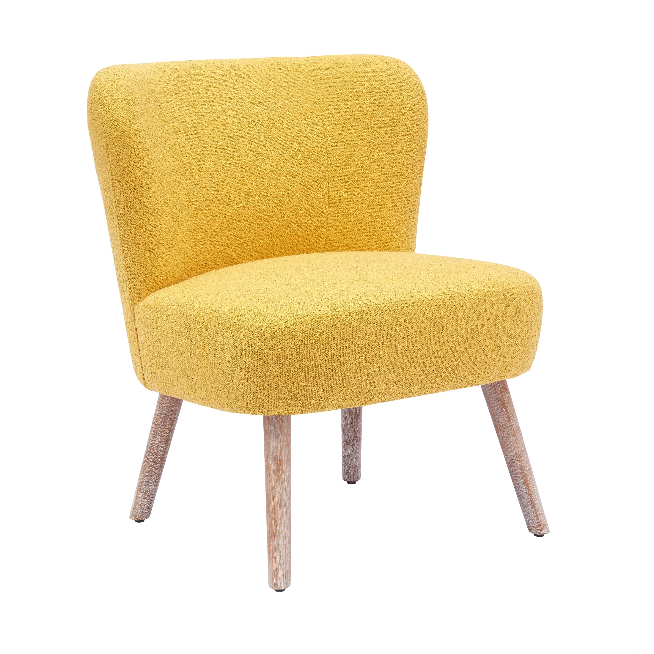 Amélie Mid-Century Boucle Accent Chairs with Ottoman Foot Rest Set