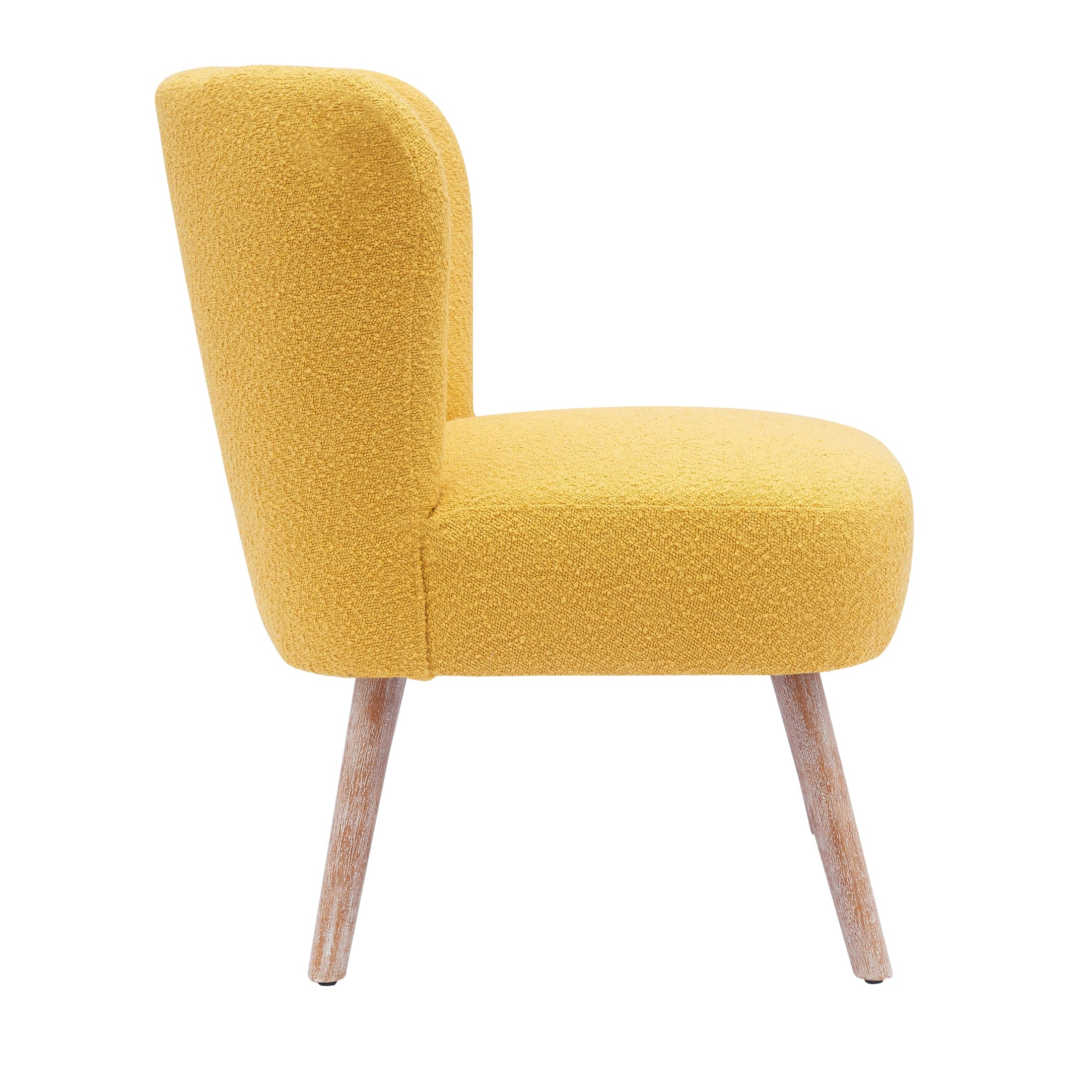 Amélie Mid-Century Boucle Accent Chairs with Ottoman Foot Rest Set