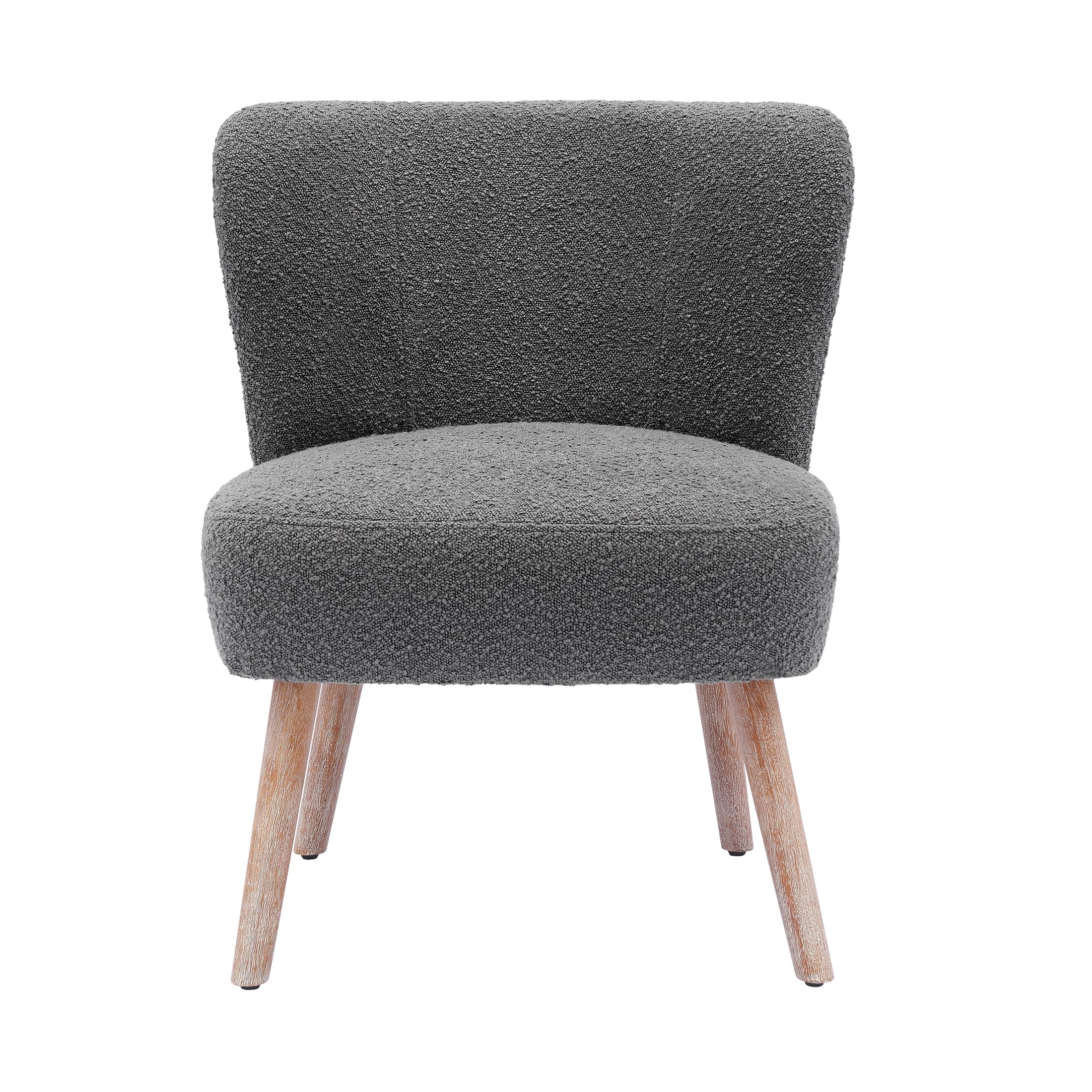 Amélie Mid-Century Boucle Accent Chairs with Ottoman Foot Rest Set