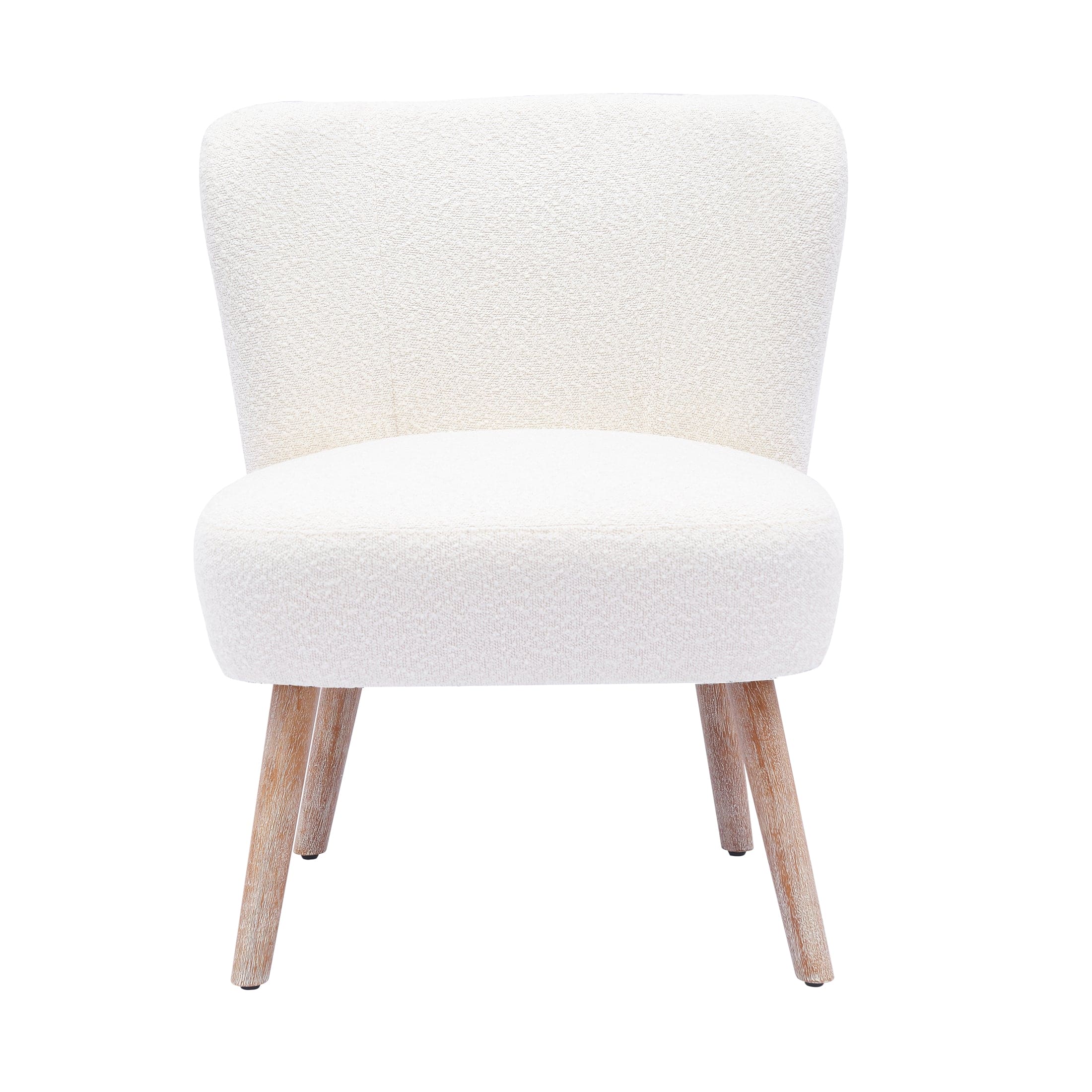 Amélie Mid-Century Boucle Accent Chairs with Ottoman Foot Rest Set