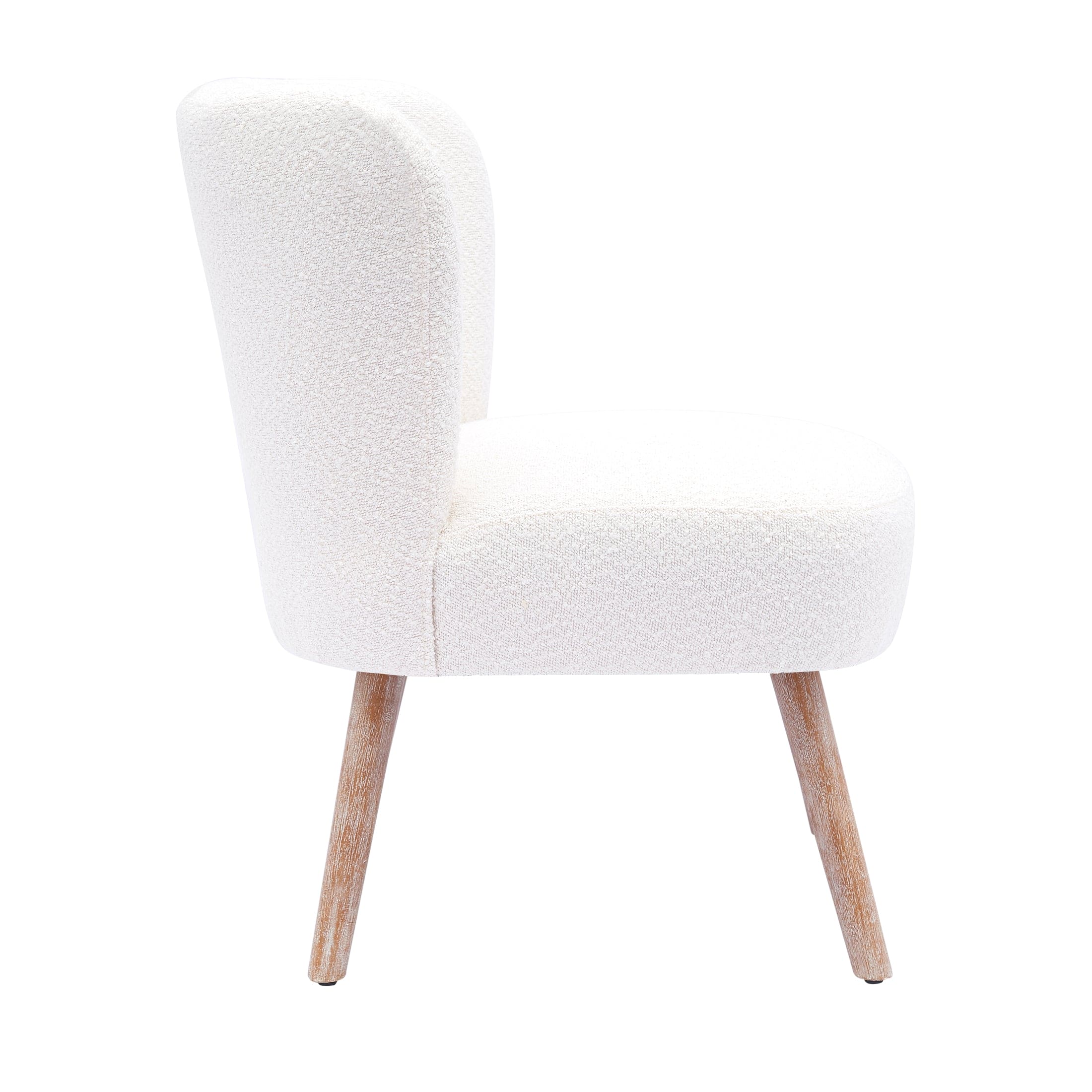 Amélie Mid-Century Boucle Accent Chairs with Ottoman Foot Rest Set