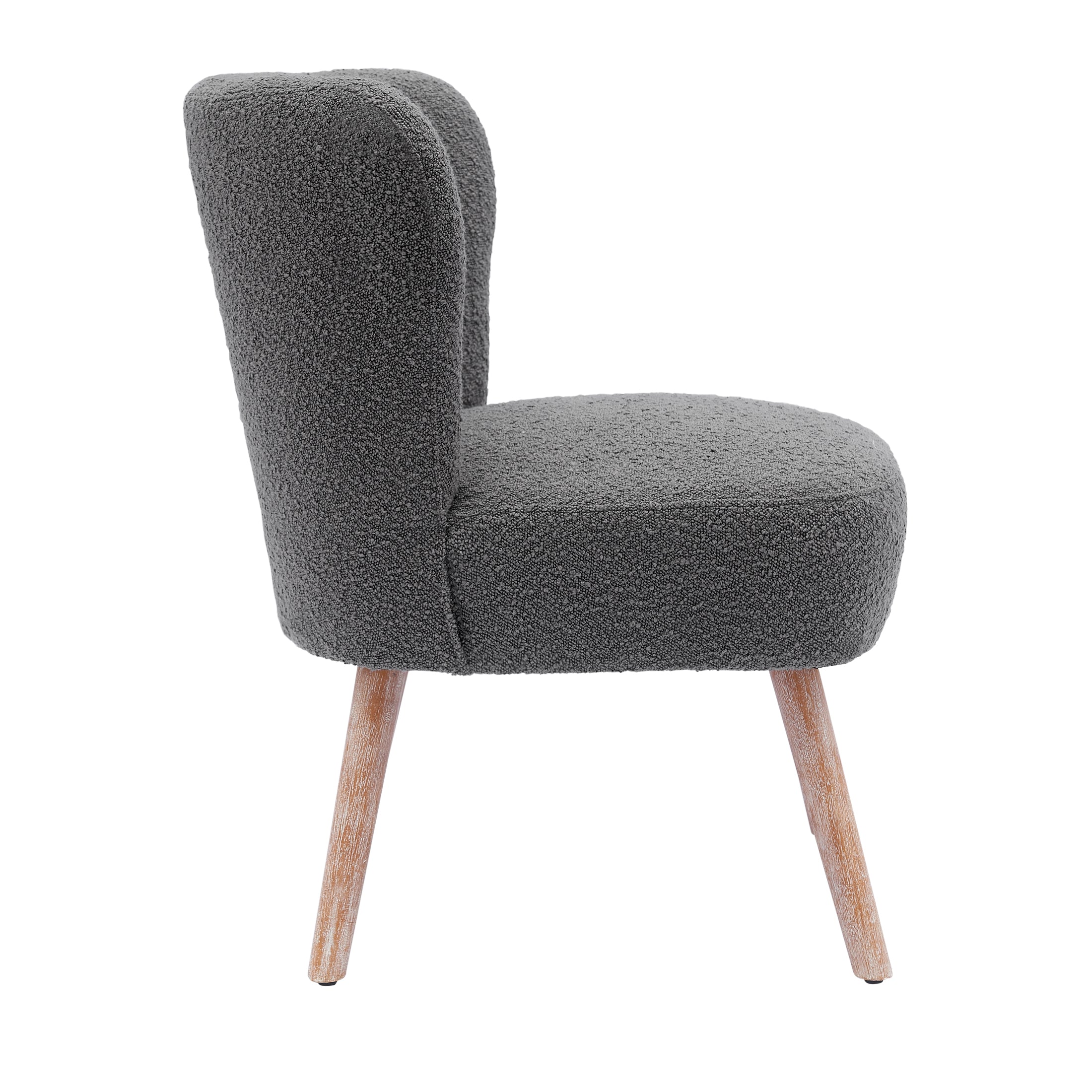 Amélie Mid-Century Boucle Accent Chairs with Ottoman Foot Rest Set