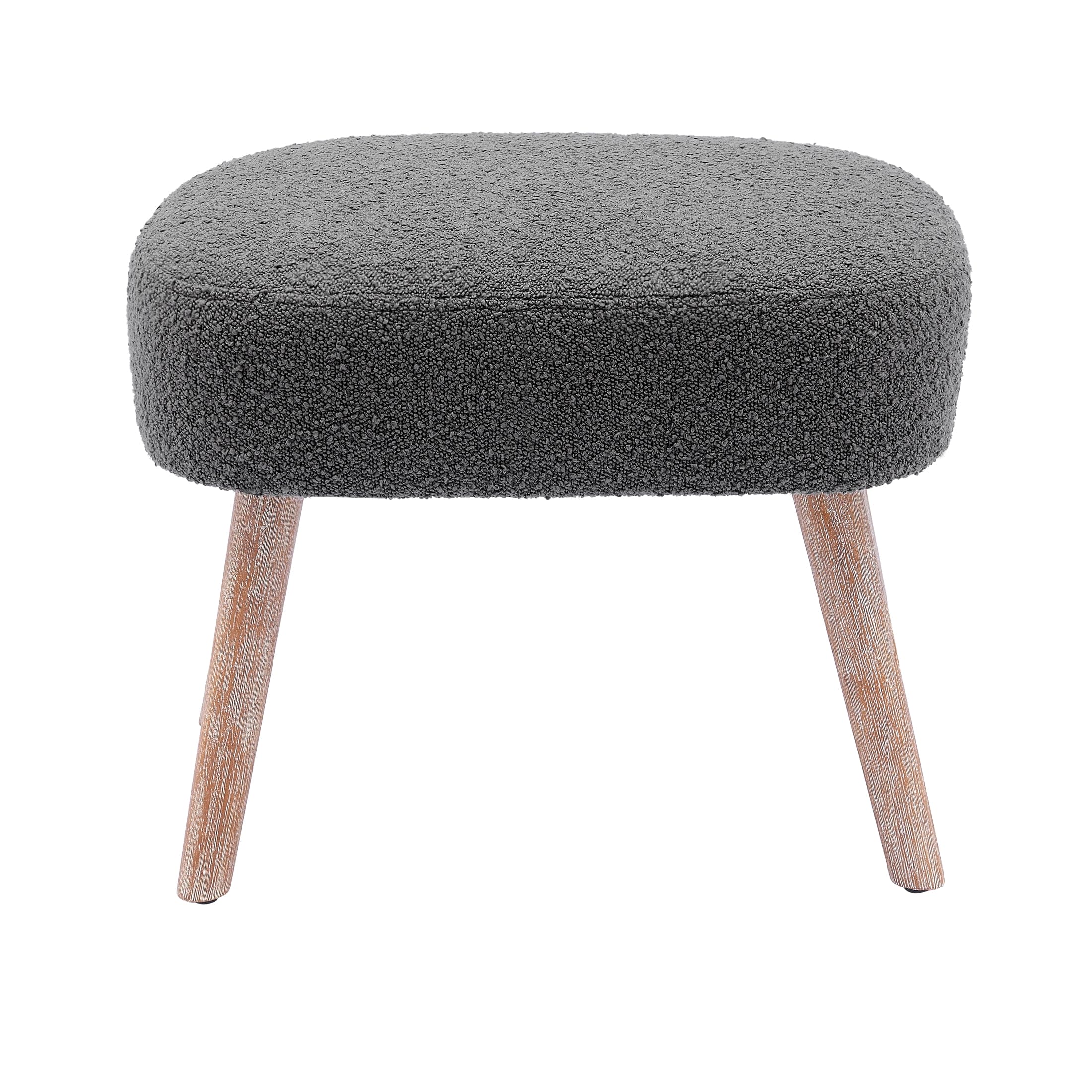 Amélie Mid-Century Boucle Accent Chairs with Ottoman Foot Rest Set