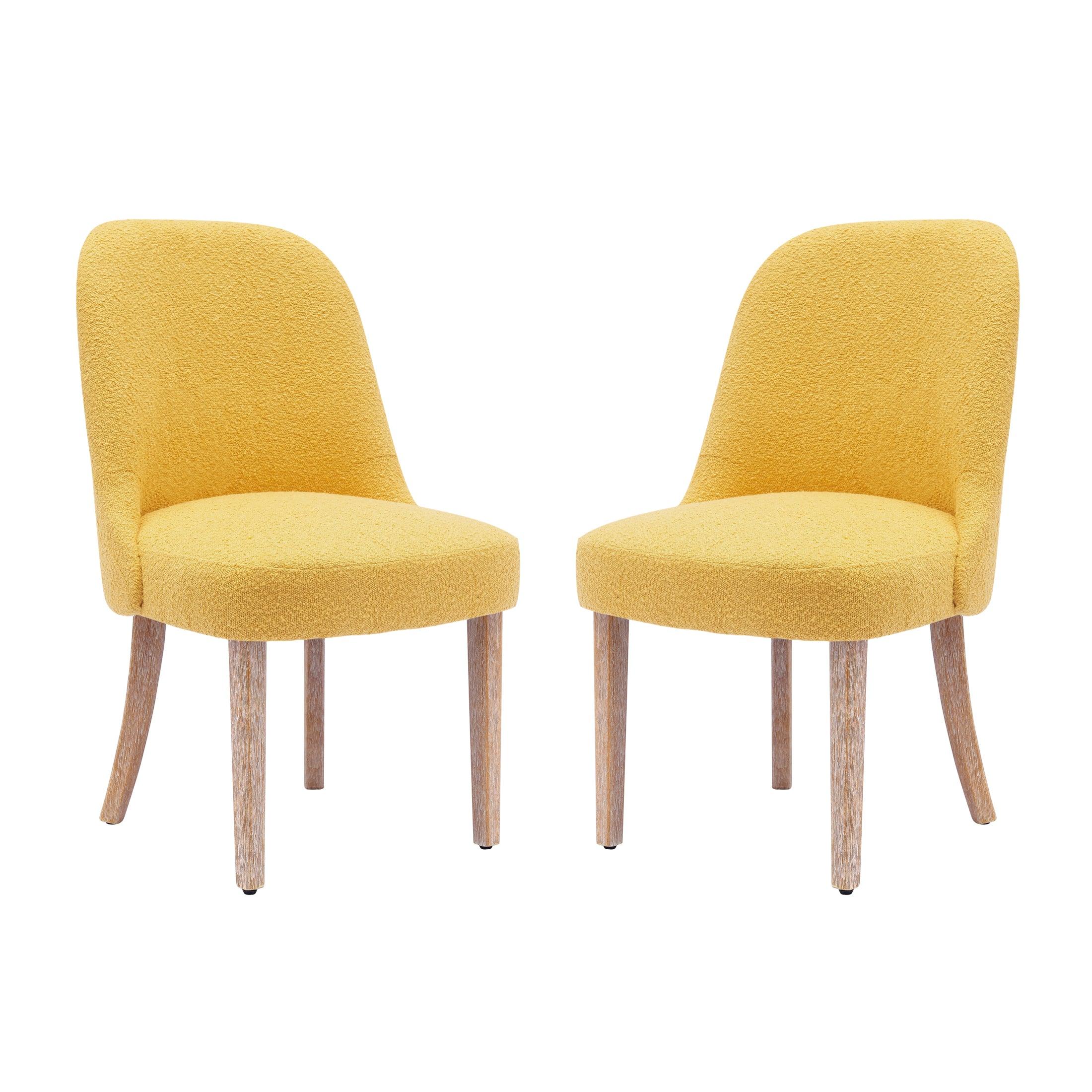 Amélie Mid-Century Modern Boucle Dining Chair (Set of 2) - Costaelm