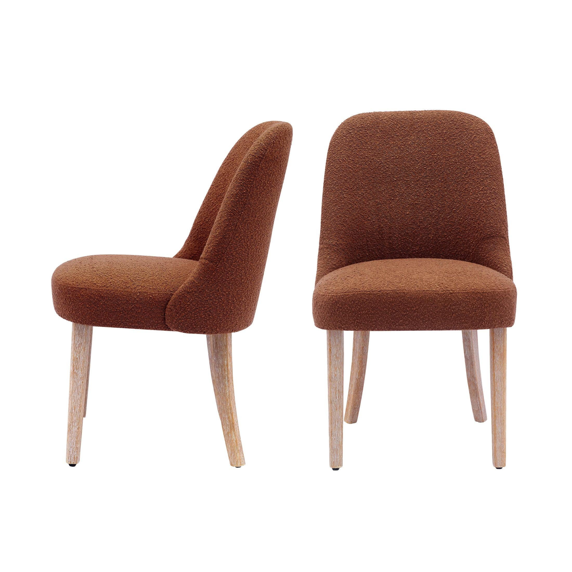 Amélie Mid-Century Modern Boucle Dining Chair (Set of 2) - Costaelm