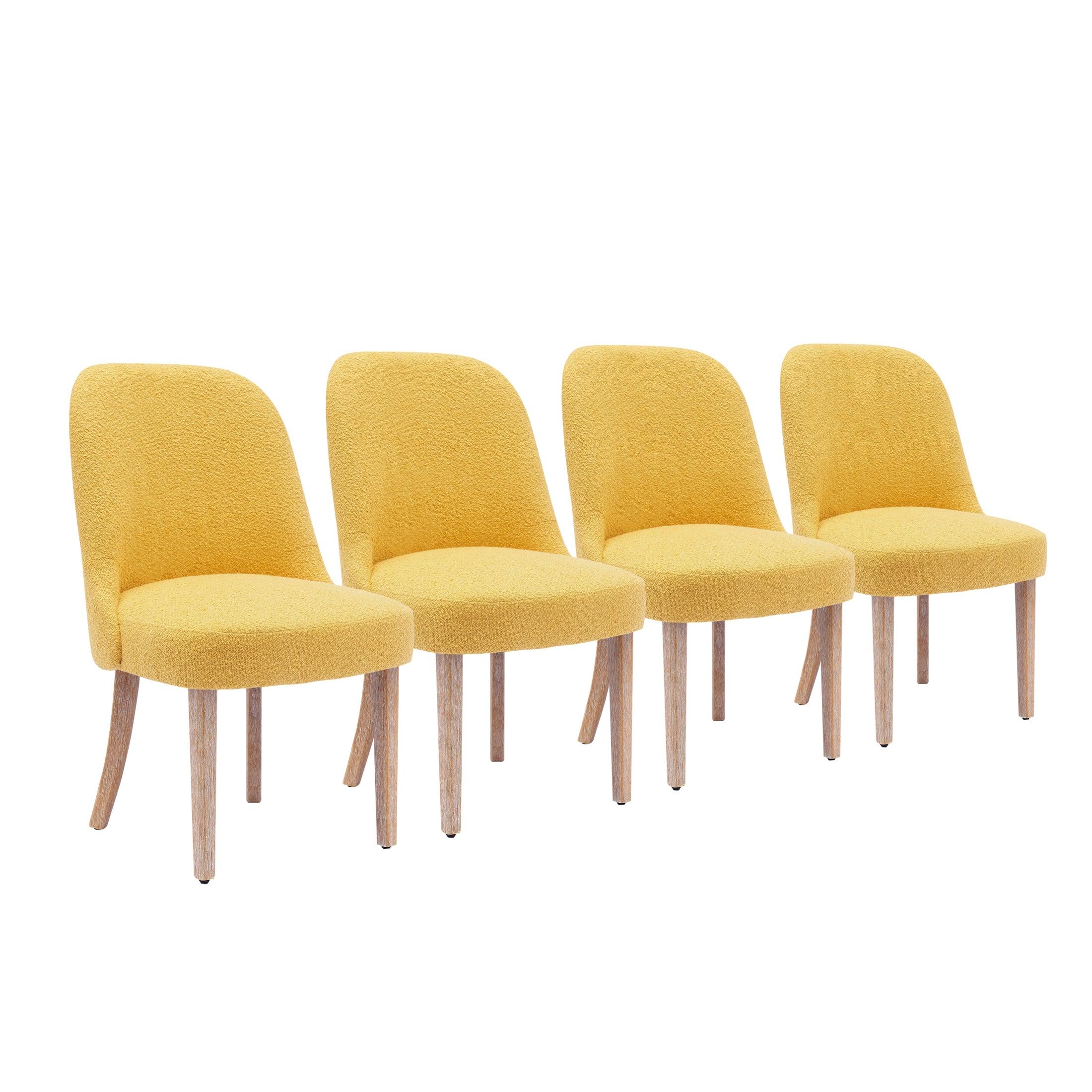 Amélie Mid-Century Modern Boucle Dining Chair (Set of 4) - Costaelm