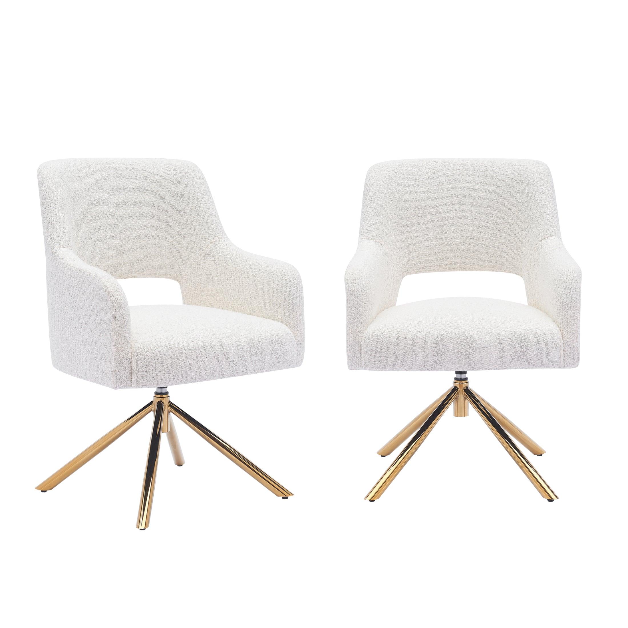 Amélie Mid-Century Modern Wide Boucle Swivel Accent Chair (Set of 2) - Costaelm