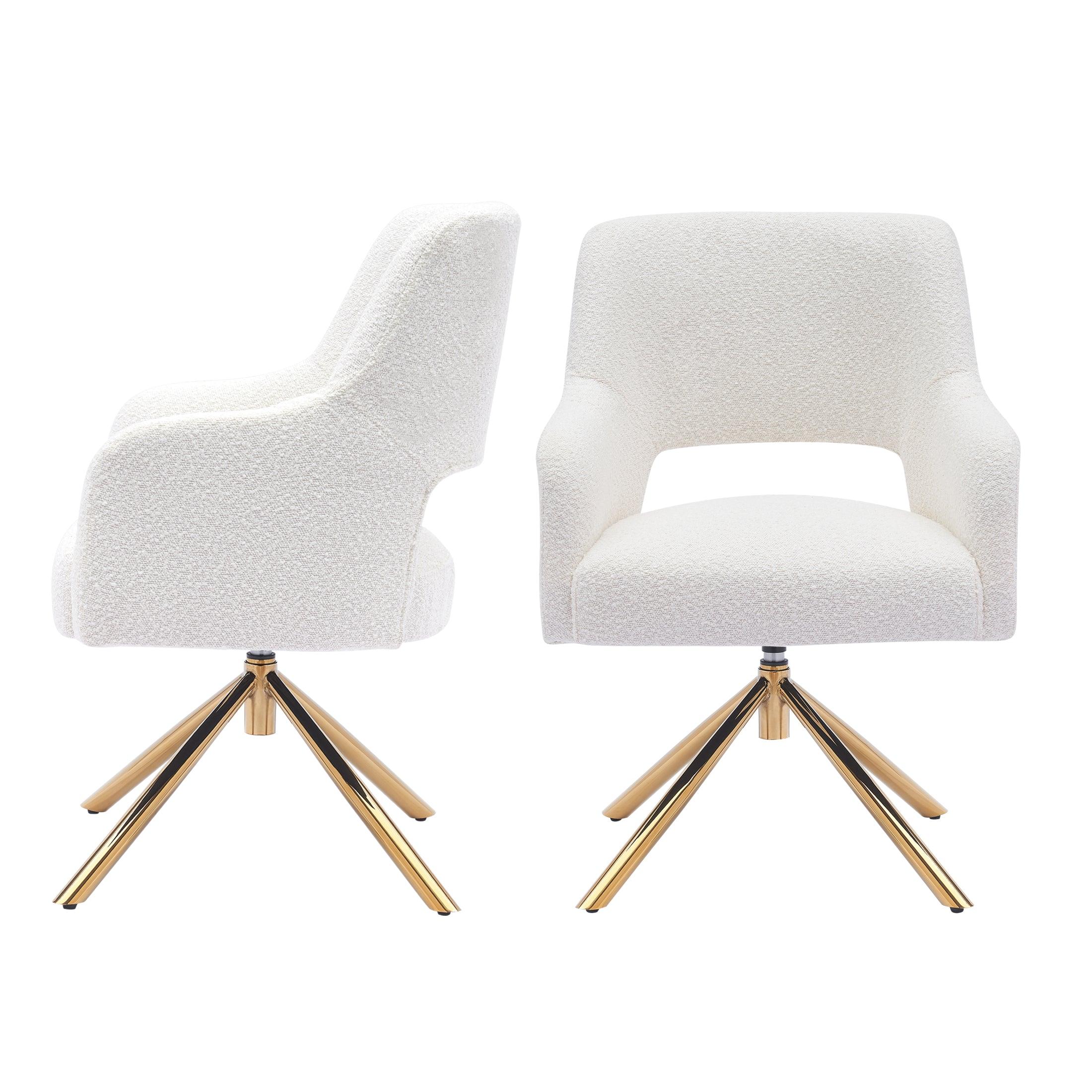 Amélie Mid-Century Modern Wide Boucle Swivel Accent Chair (Set of 2) - Costaelm