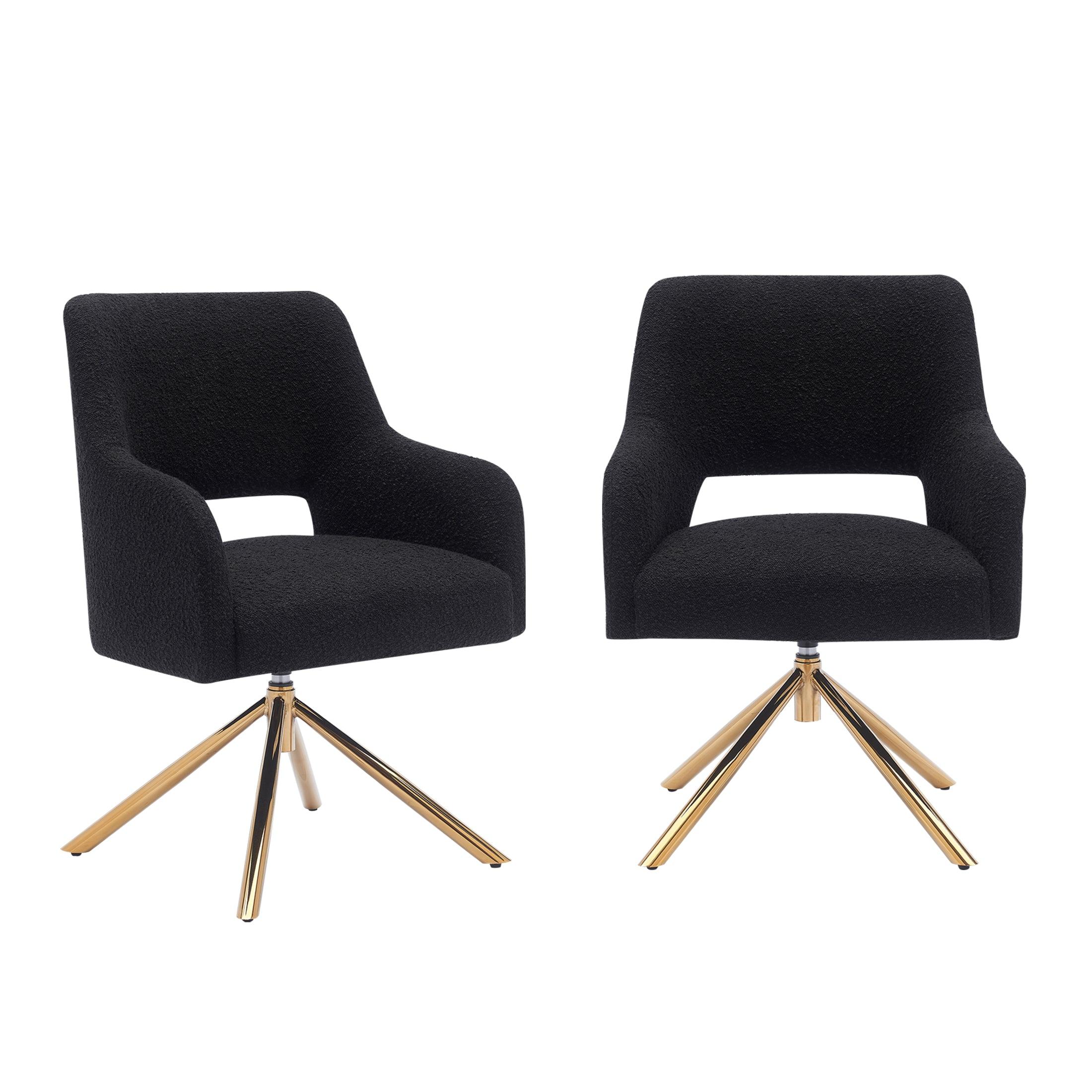 Amélie Mid-Century Modern Wide Boucle Swivel Accent Chair (Set of 2) - Costaelm