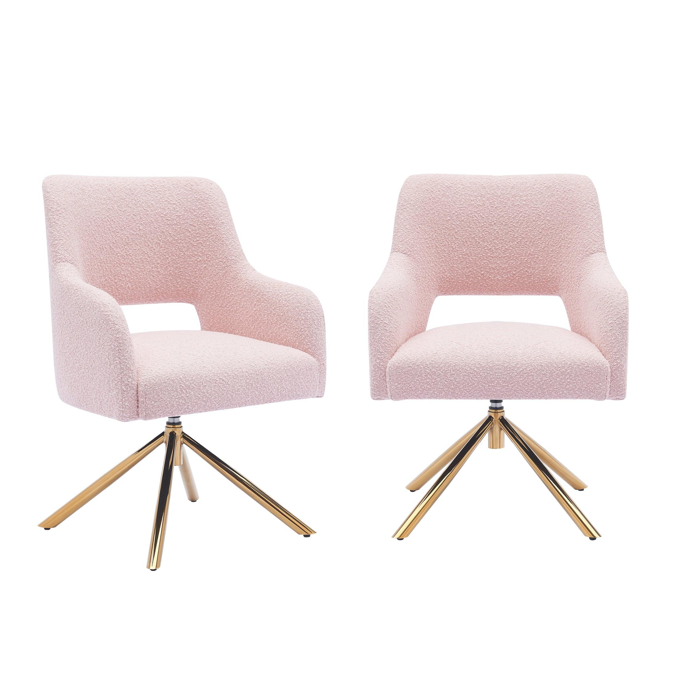 Amélie Mid-Century Modern Wide Boucle Swivel Accent Chair (Set of 2) - Costaelm