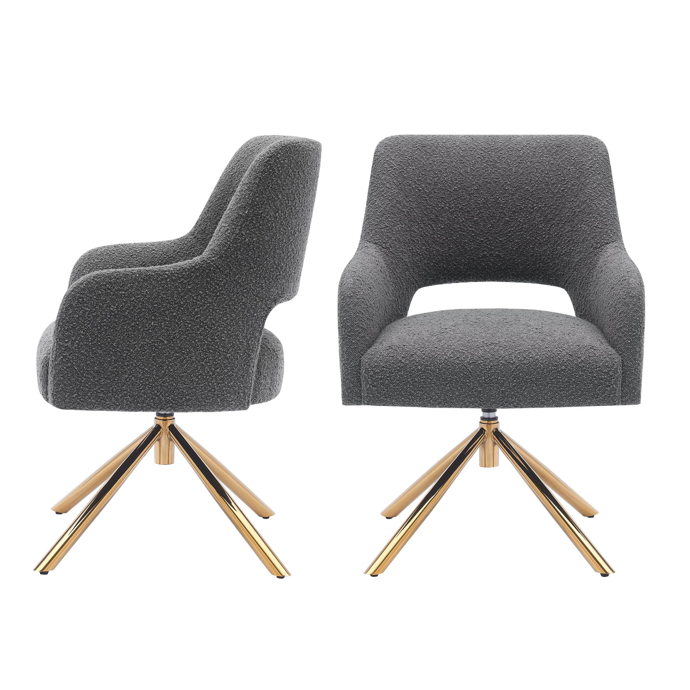 Amélie Mid-Century Modern Wide Boucle Swivel Accent Chair (Set of 2) - Costaelm