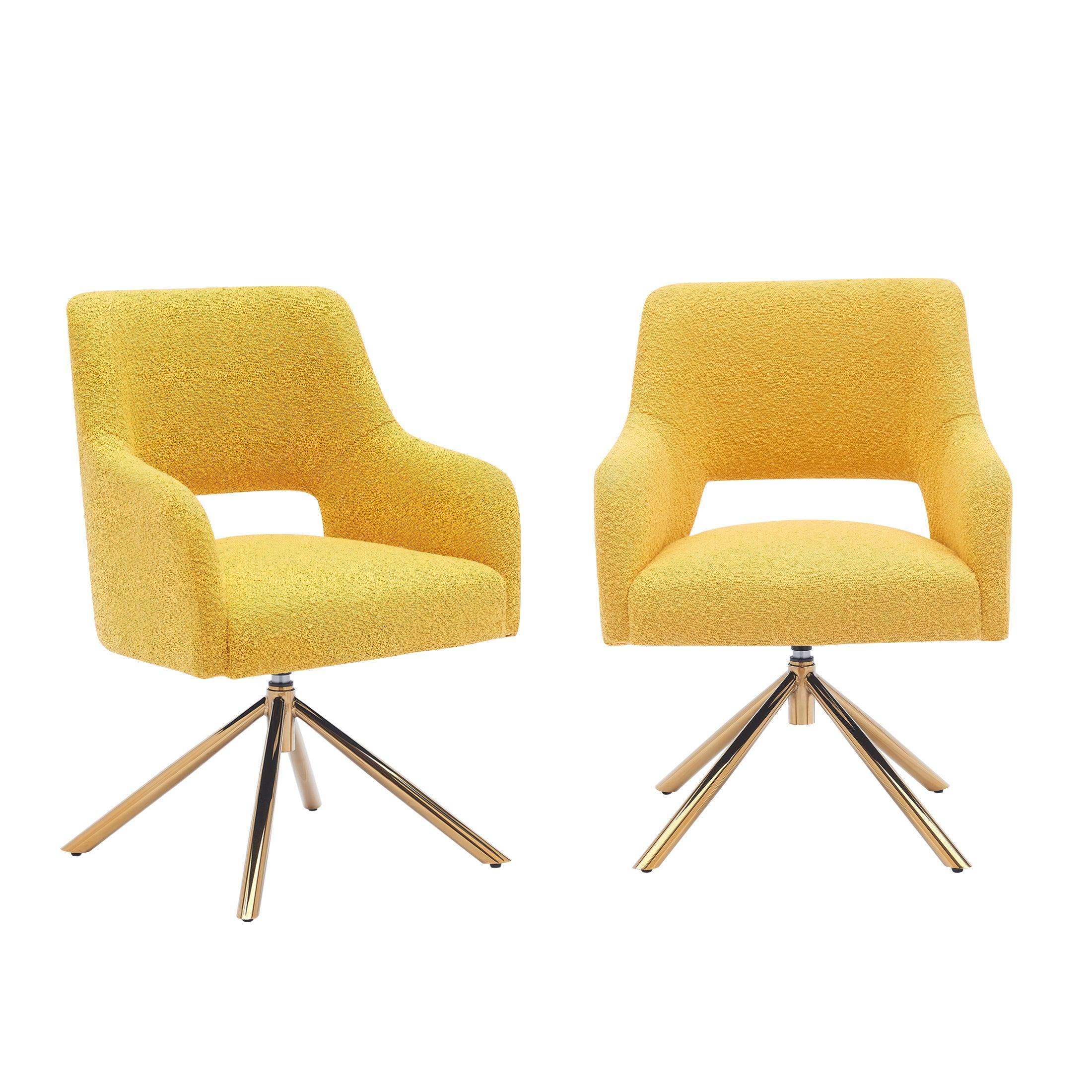 Amélie Mid-Century Modern Wide Boucle Swivel Accent Chair (Set of 2) - Costaelm