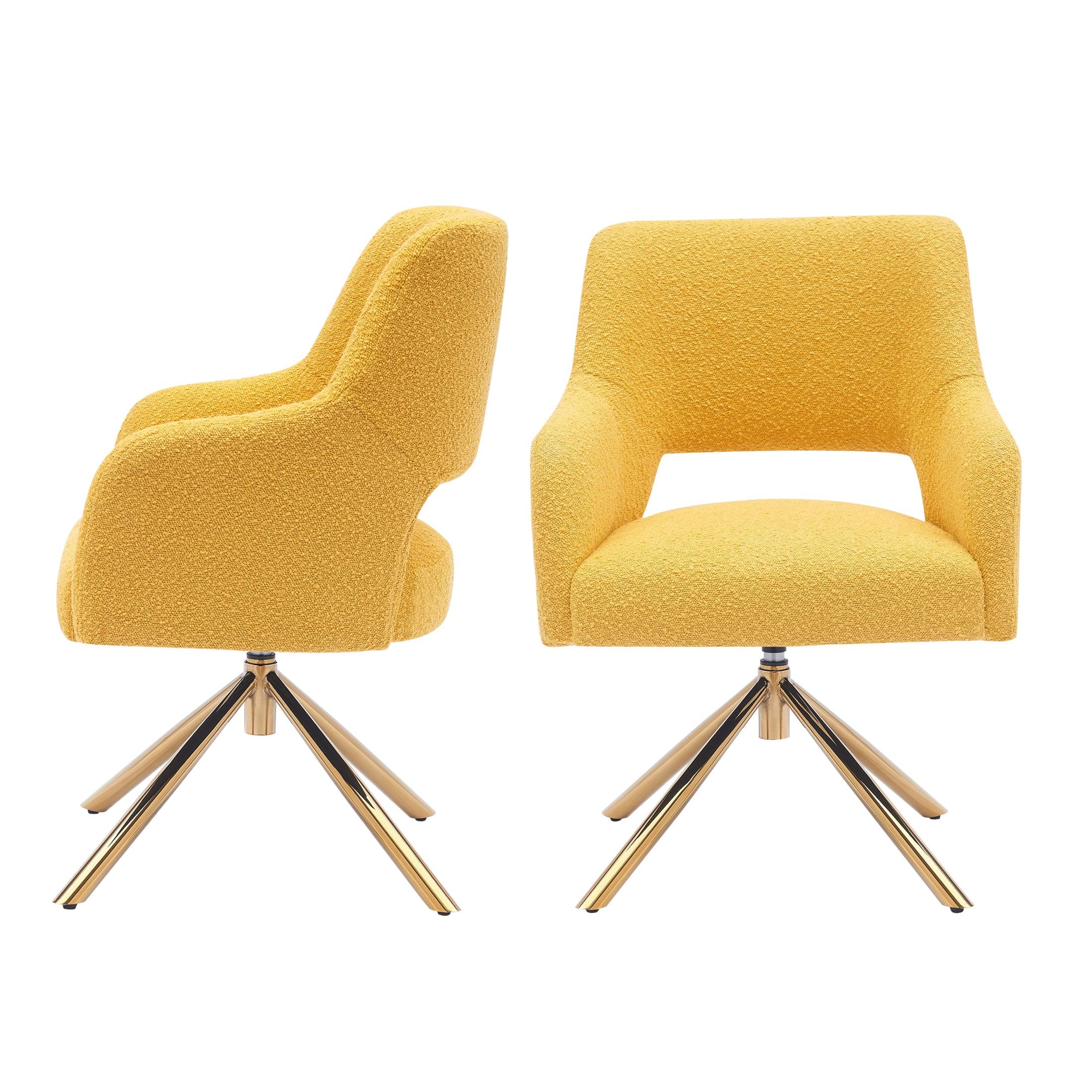 Amélie Mid-Century Modern Wide Boucle Swivel Accent Chair (Set of 2) - Costaelm