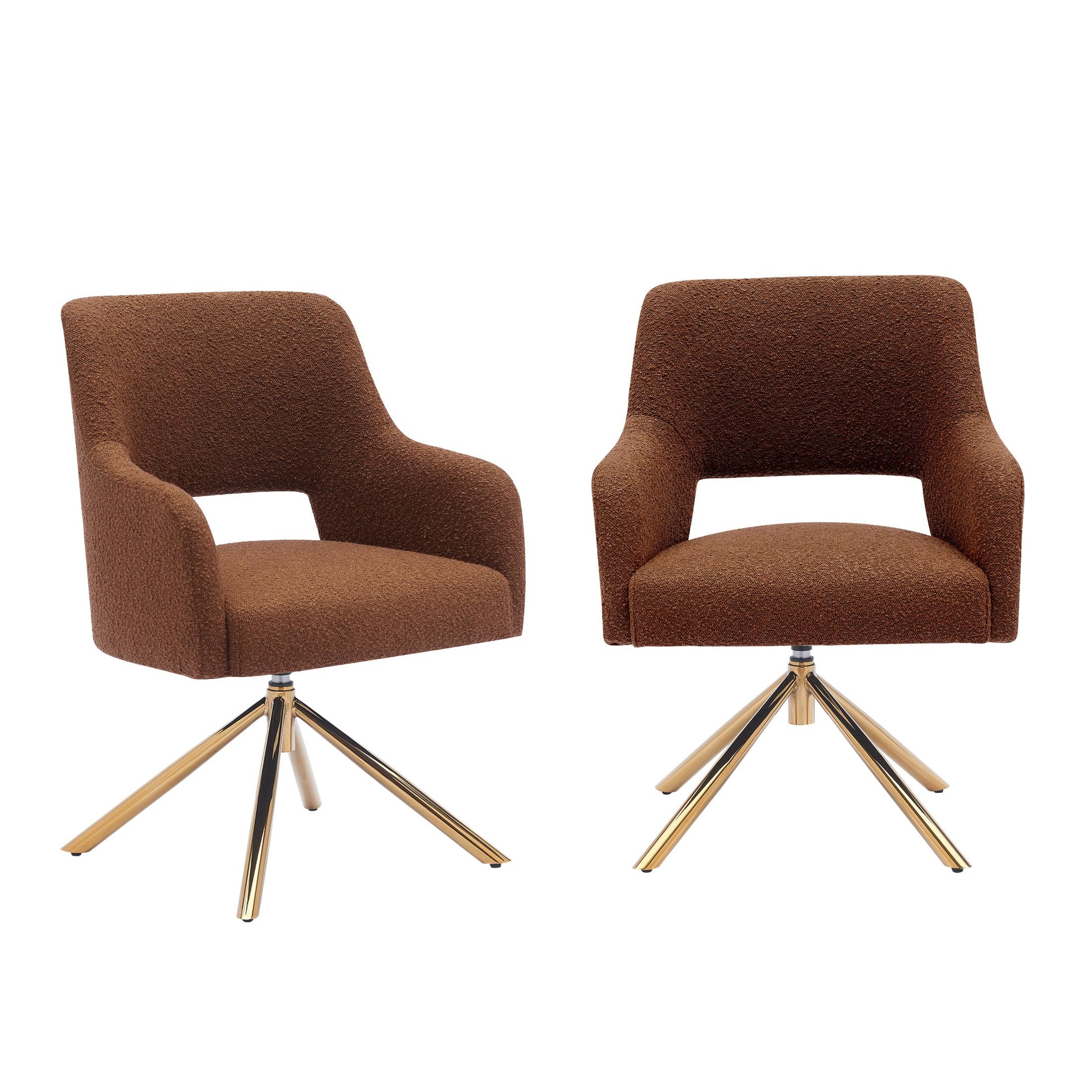 Amélie Mid-Century Modern Wide Boucle Swivel Accent Chair (Set of 2) - Costaelm