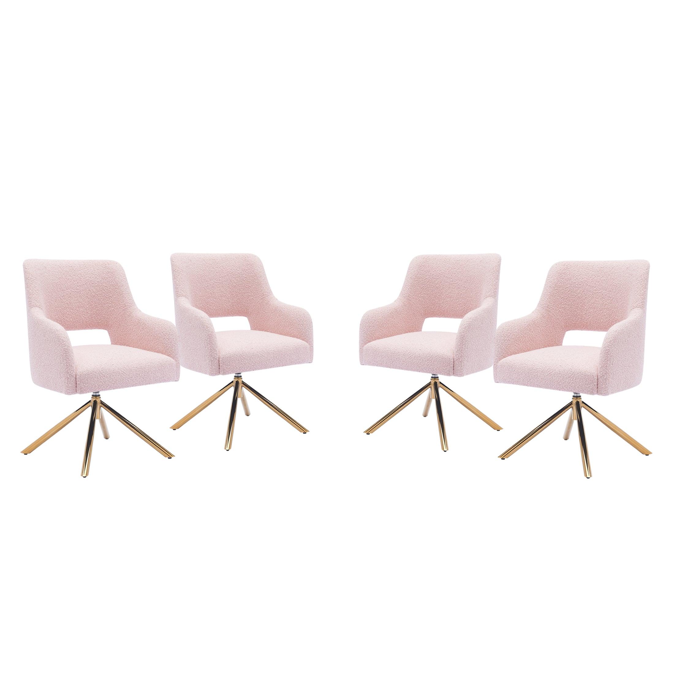 Amélie Mid-Century Modern Wide Boucle Swivel Accent Chair (Set of 4) - Costaelm