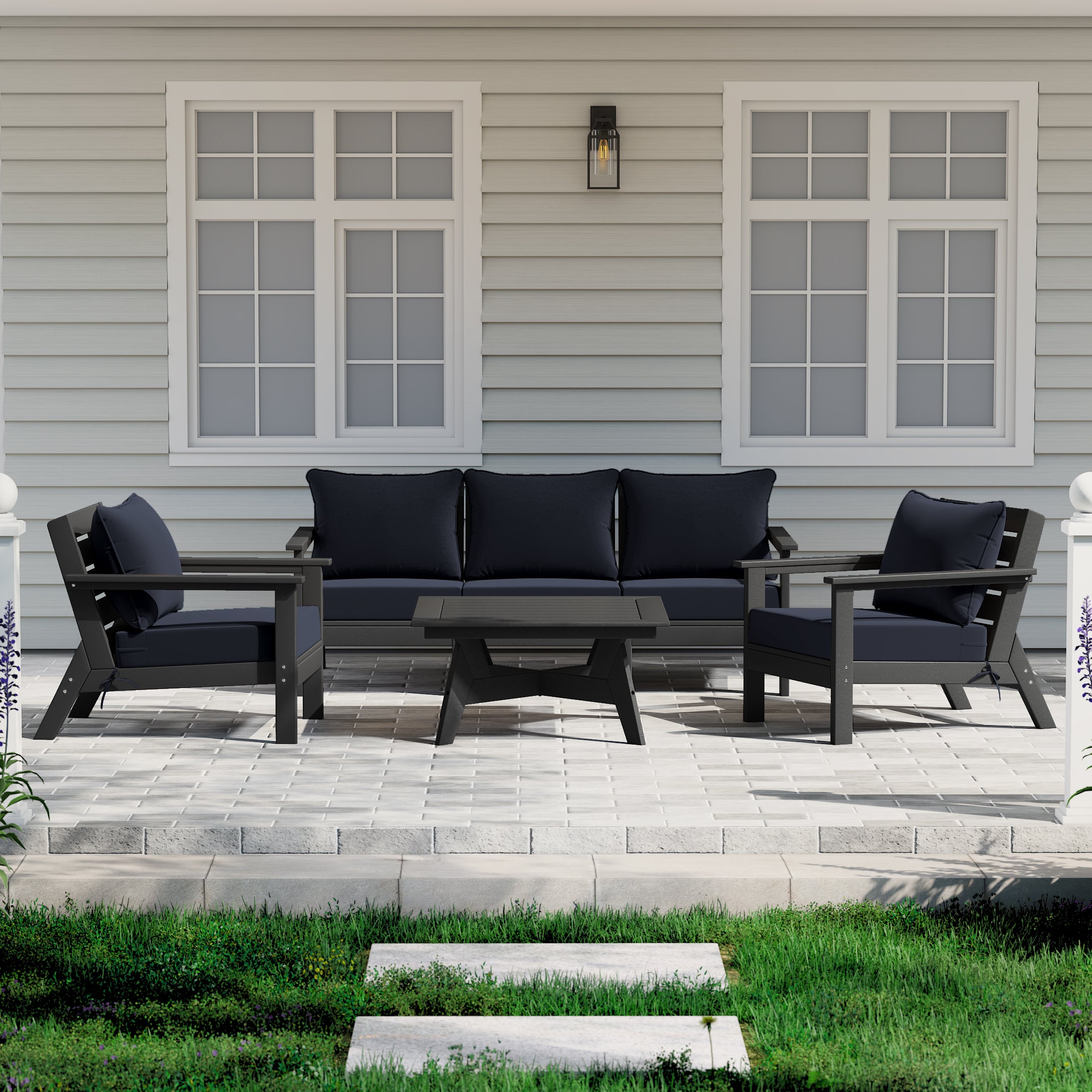 Portsmouth Outdoor 6-Piece Modular Sectional Patio Furniture Sofa Set