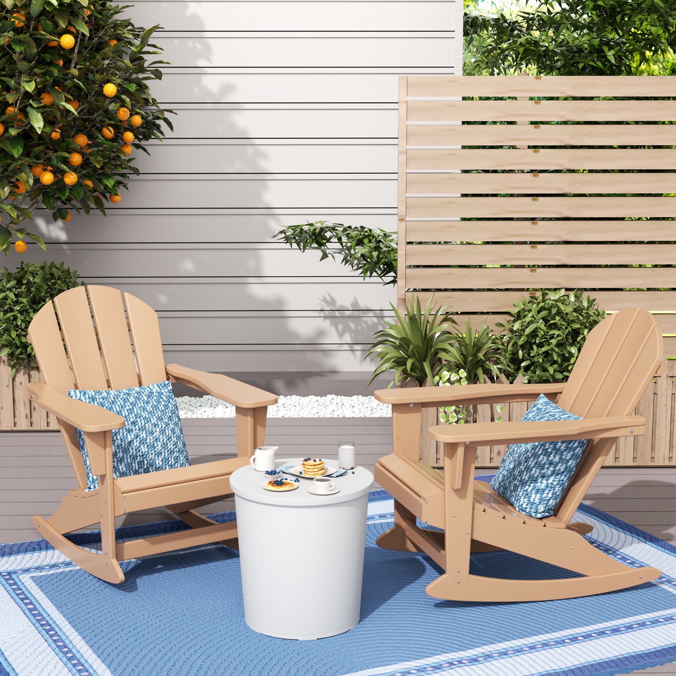 Paradise Westintrends 2 piece set Outdoor / Patio Poly Adirondack rocking chairs ( 2 seater )