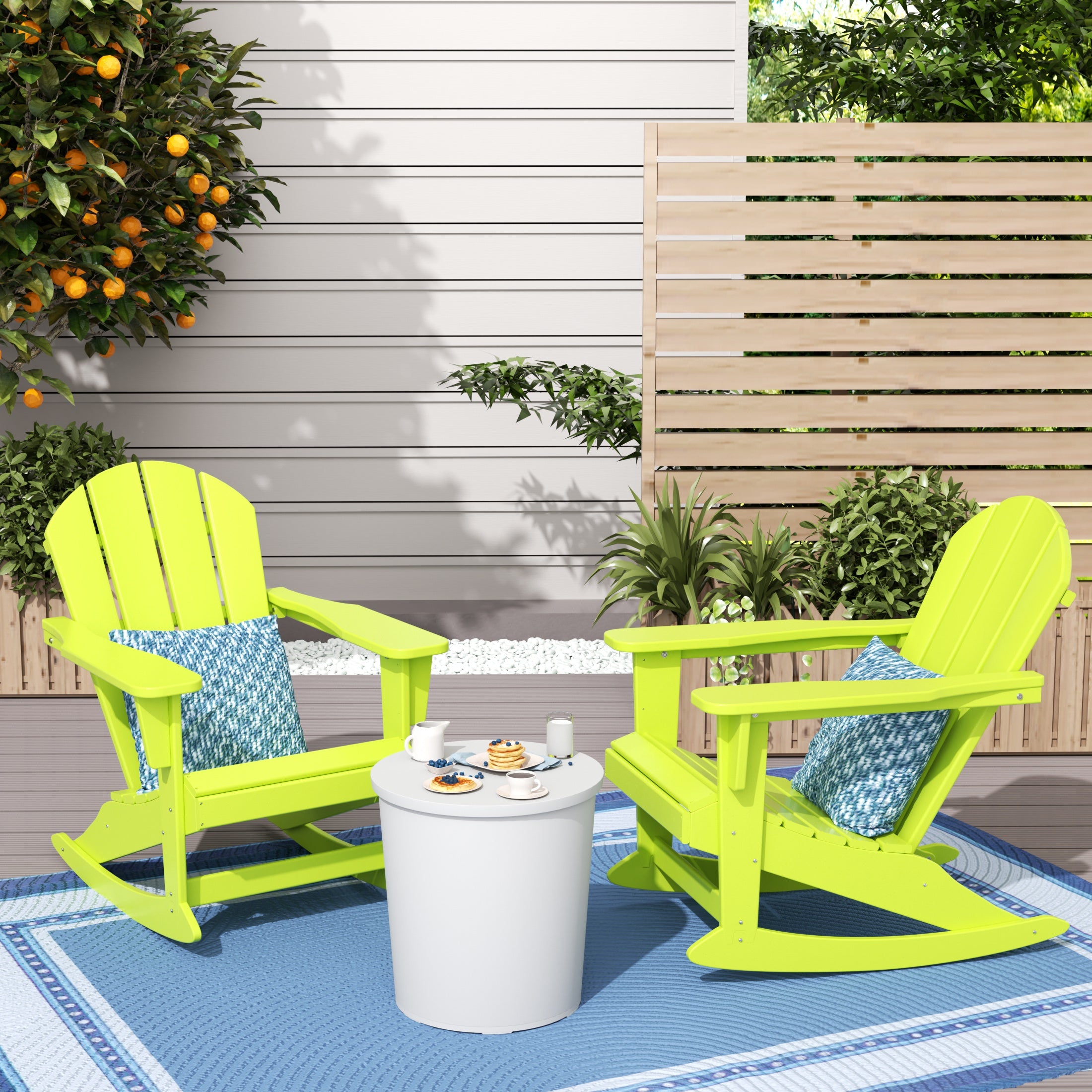 Paradise Westintrends 2 piece set Outdoor / Patio Poly Adirondack rocking chairs ( 2 seater )