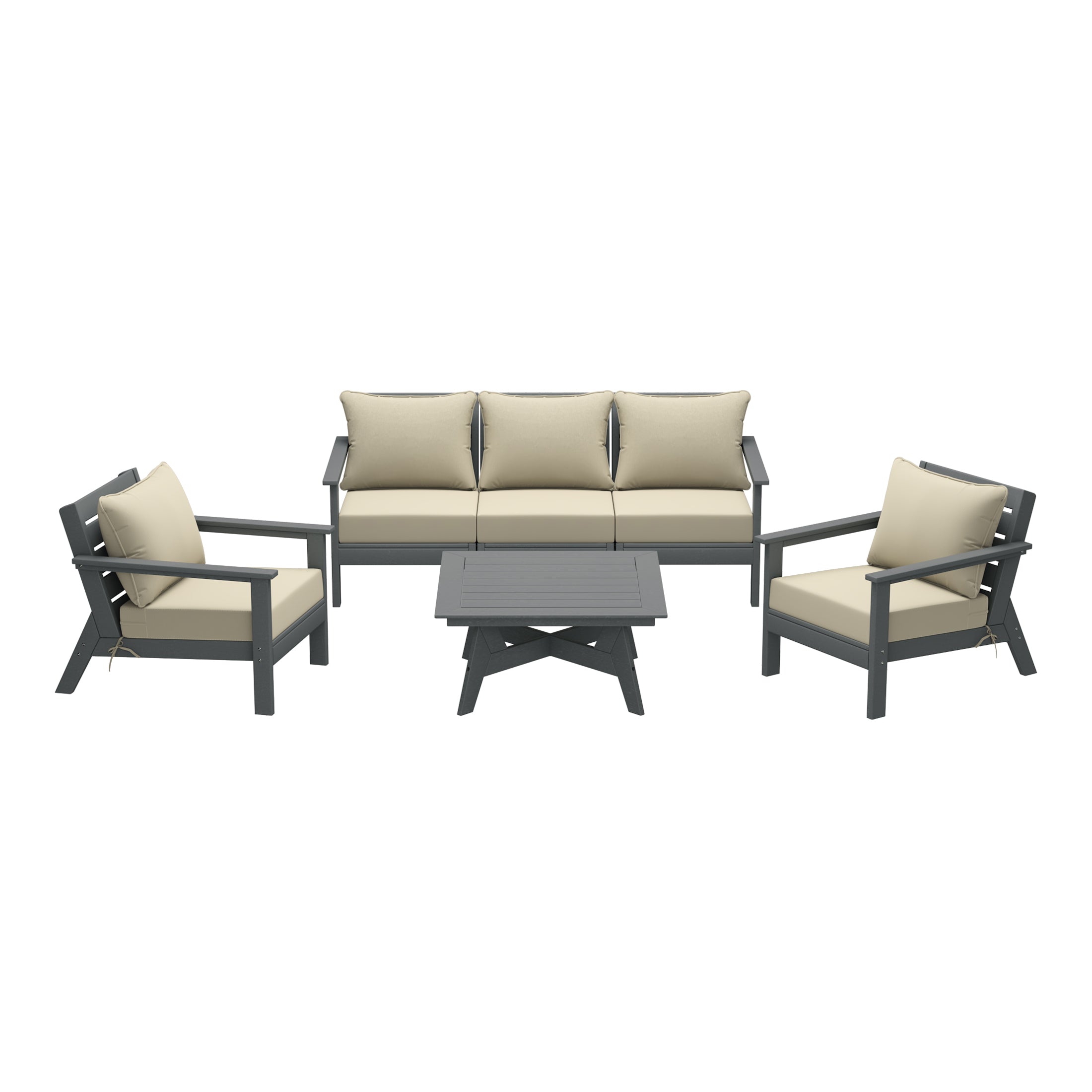 Portsmouth Outdoor 6-Piece Modular Sectional Patio Furniture Sofa Set