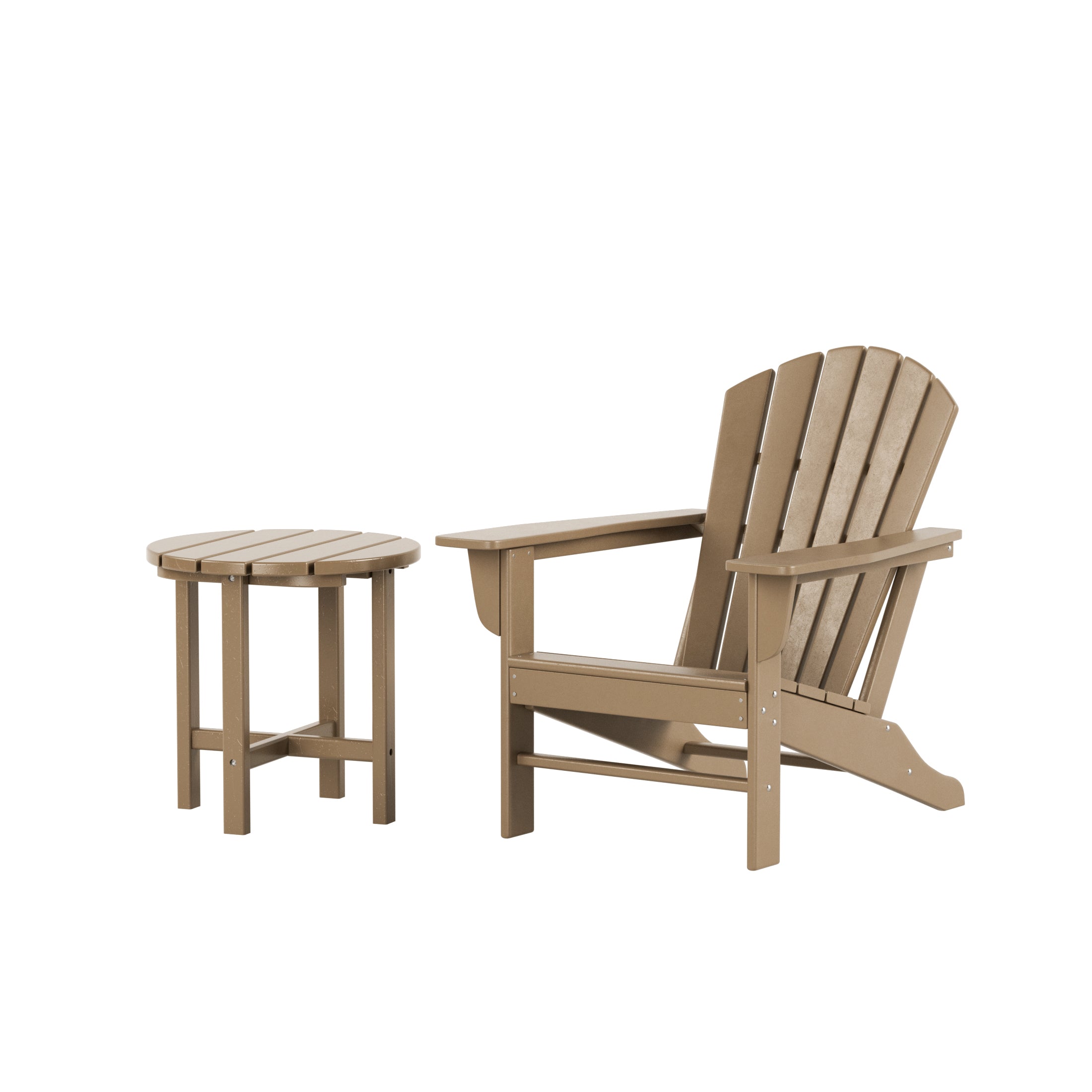 Portside Dylan Outdoor Adirondack Chair with Side Table Set