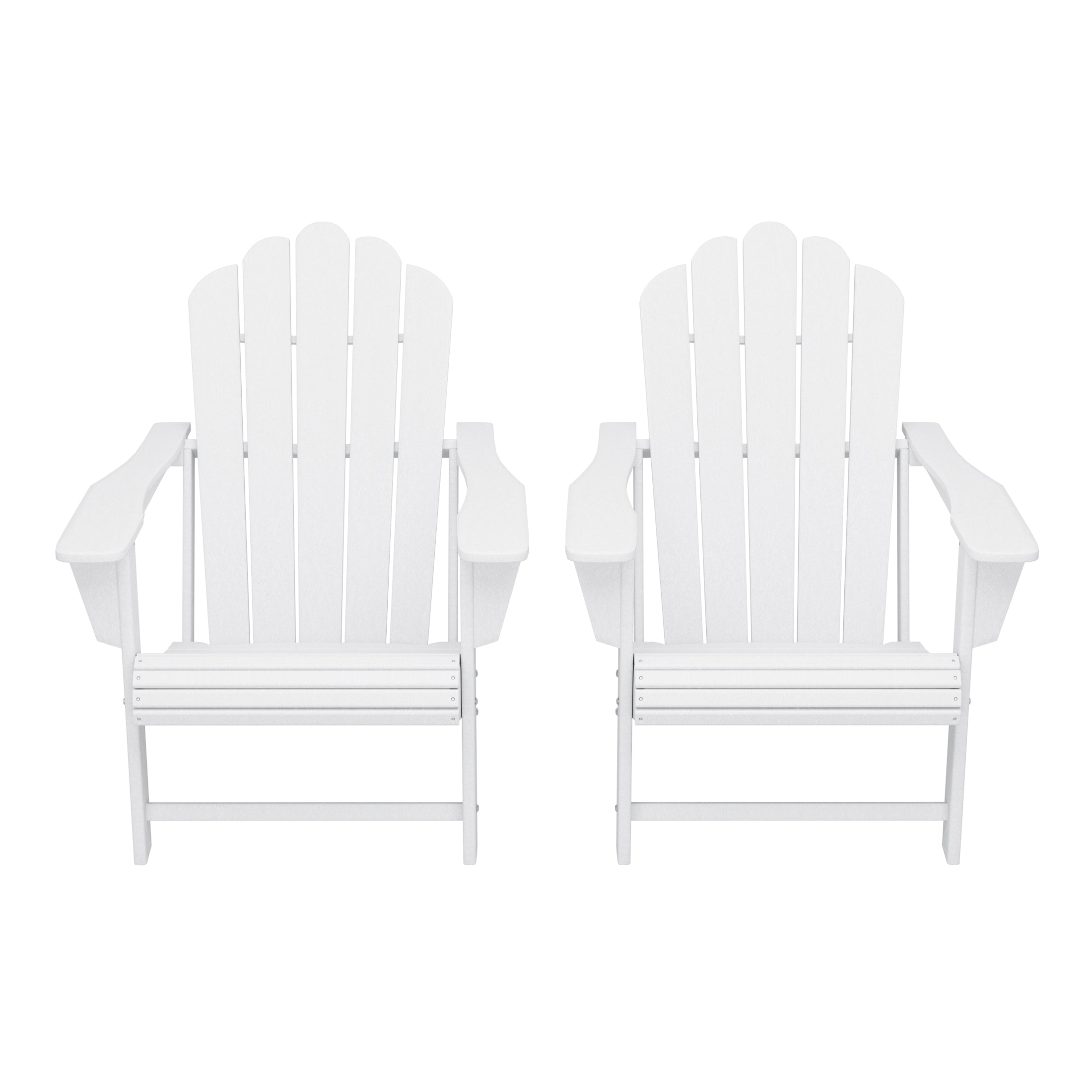 Lakeview Outdoor Patio HDPE Adirondack Chairs With Cup Holders (Set of 2)