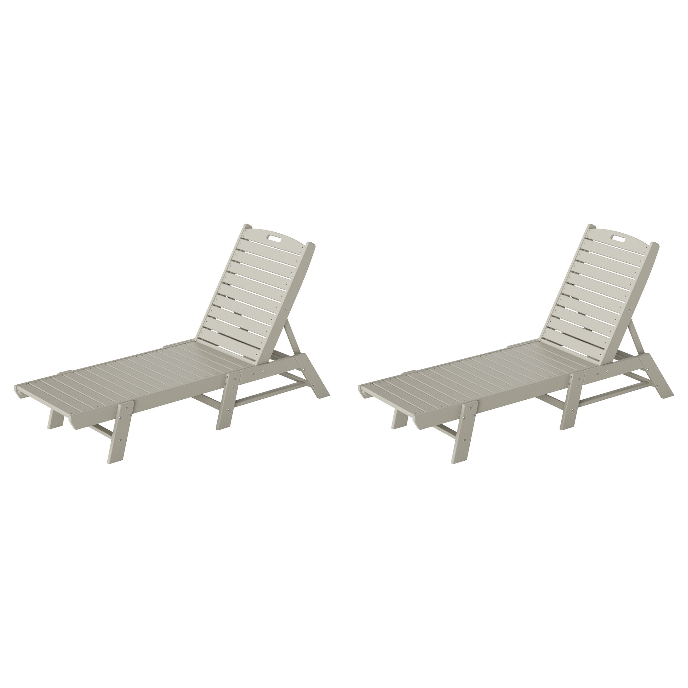 Paradise Malibu Poly Reclining Outdoor Patio Chaise Lounge Chair Adjustable (Set of 2)