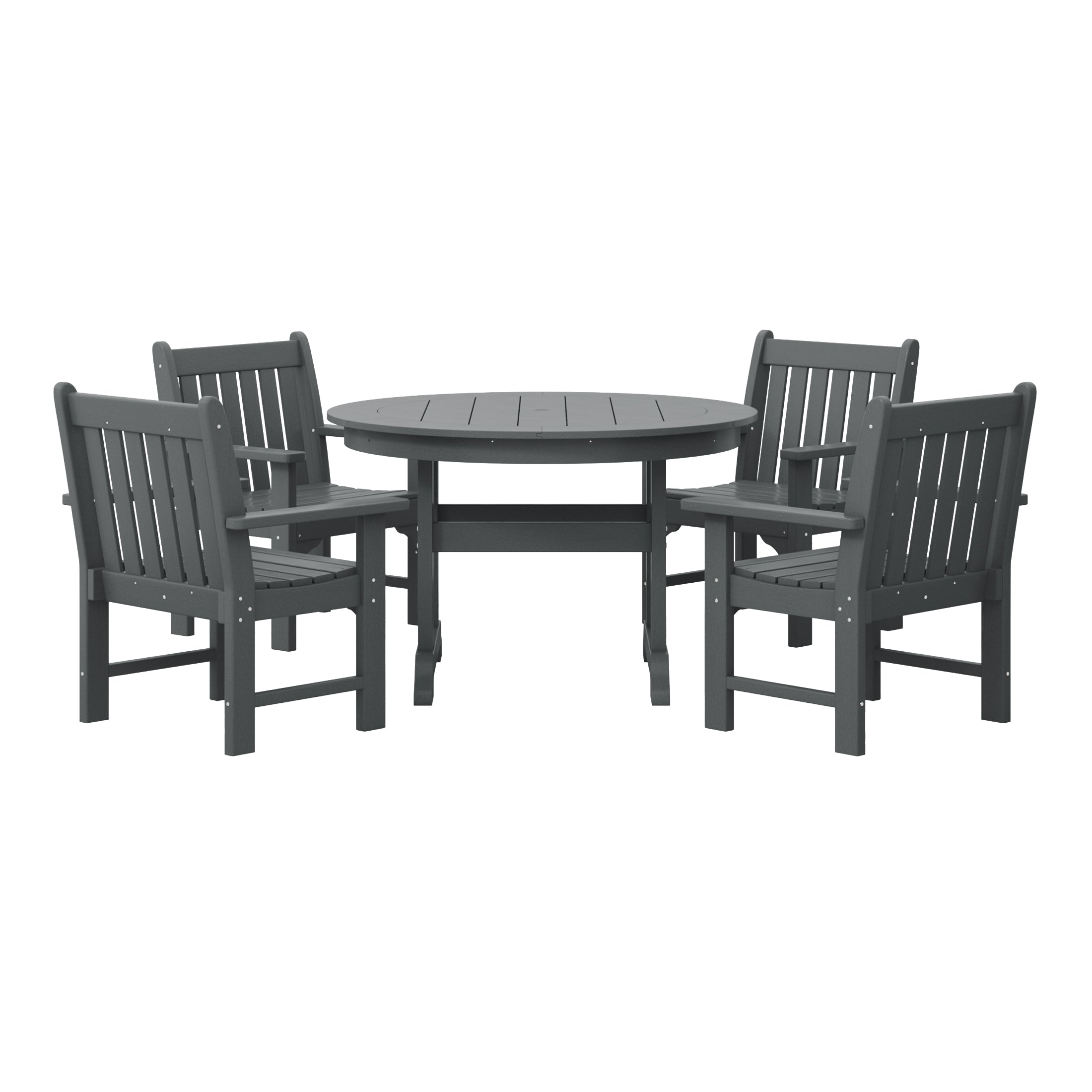 Paradise 5-Piece HDPE Outdoor Patio Chair and Round Table Dining Set