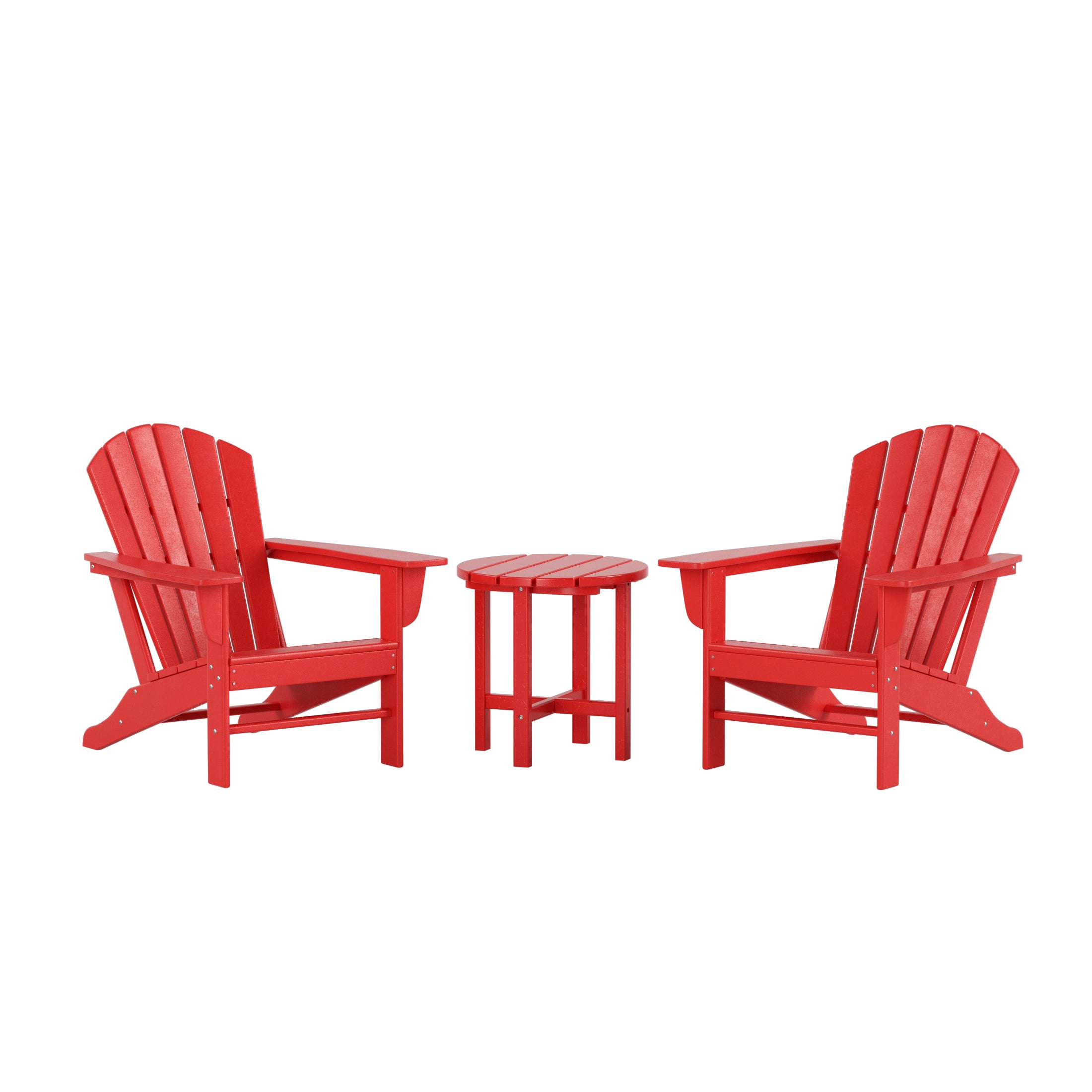 Portside Dylan 3-Piece Outdoor Adirondack Chair with Side Table Set