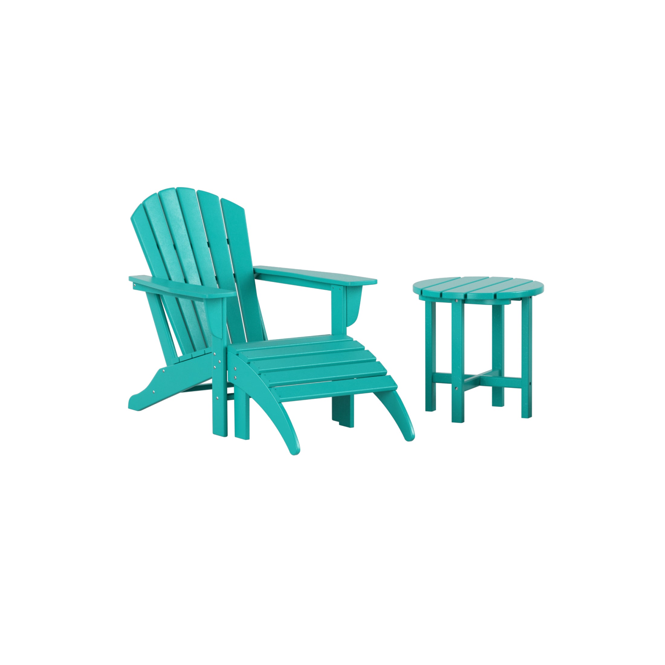 Portside Outdoor Adirondack Chair With Ottoman And Side Table 3-Piece Set