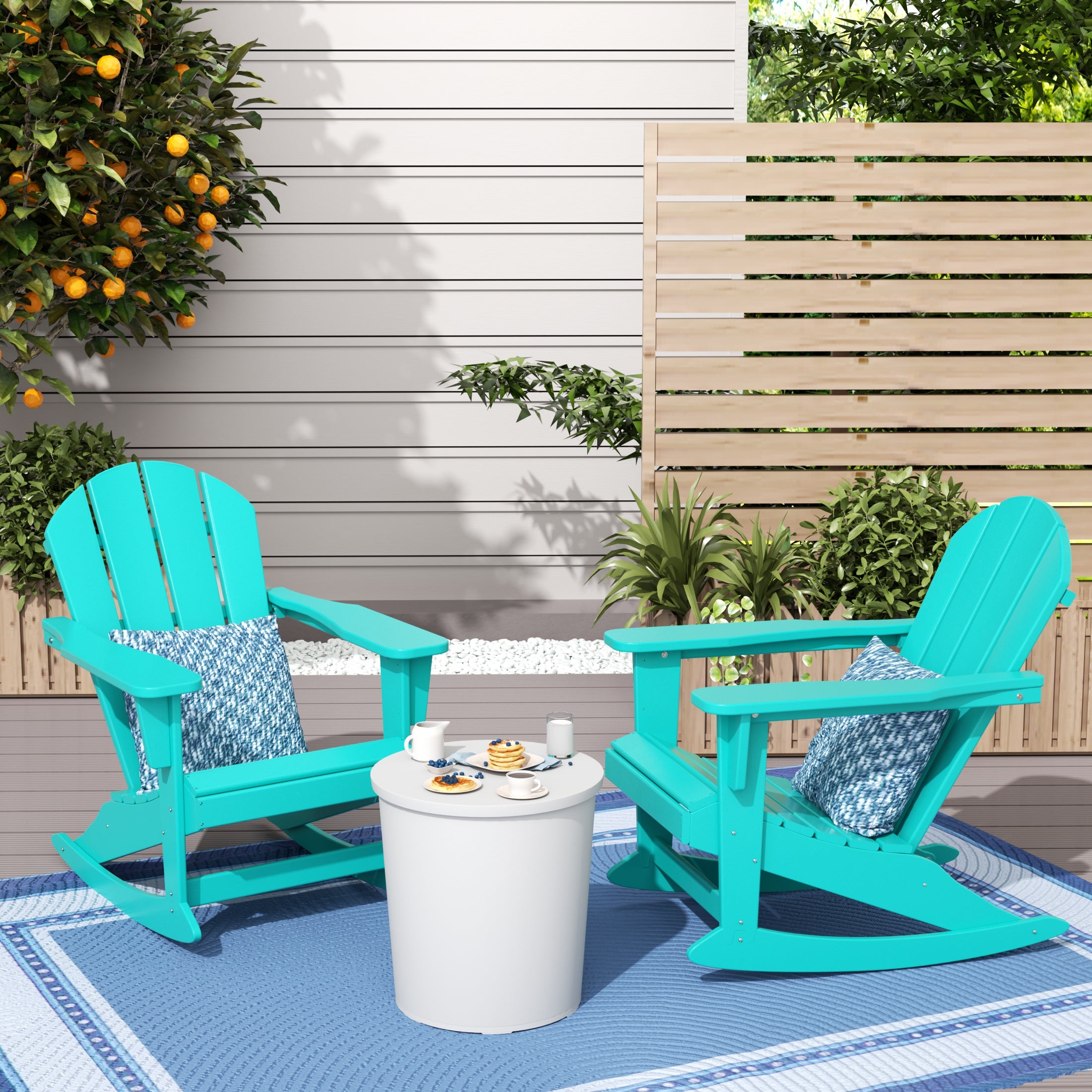 Paradise Westintrends 2 piece set Outdoor / Patio Poly Adirondack rocking chairs ( 2 seater )