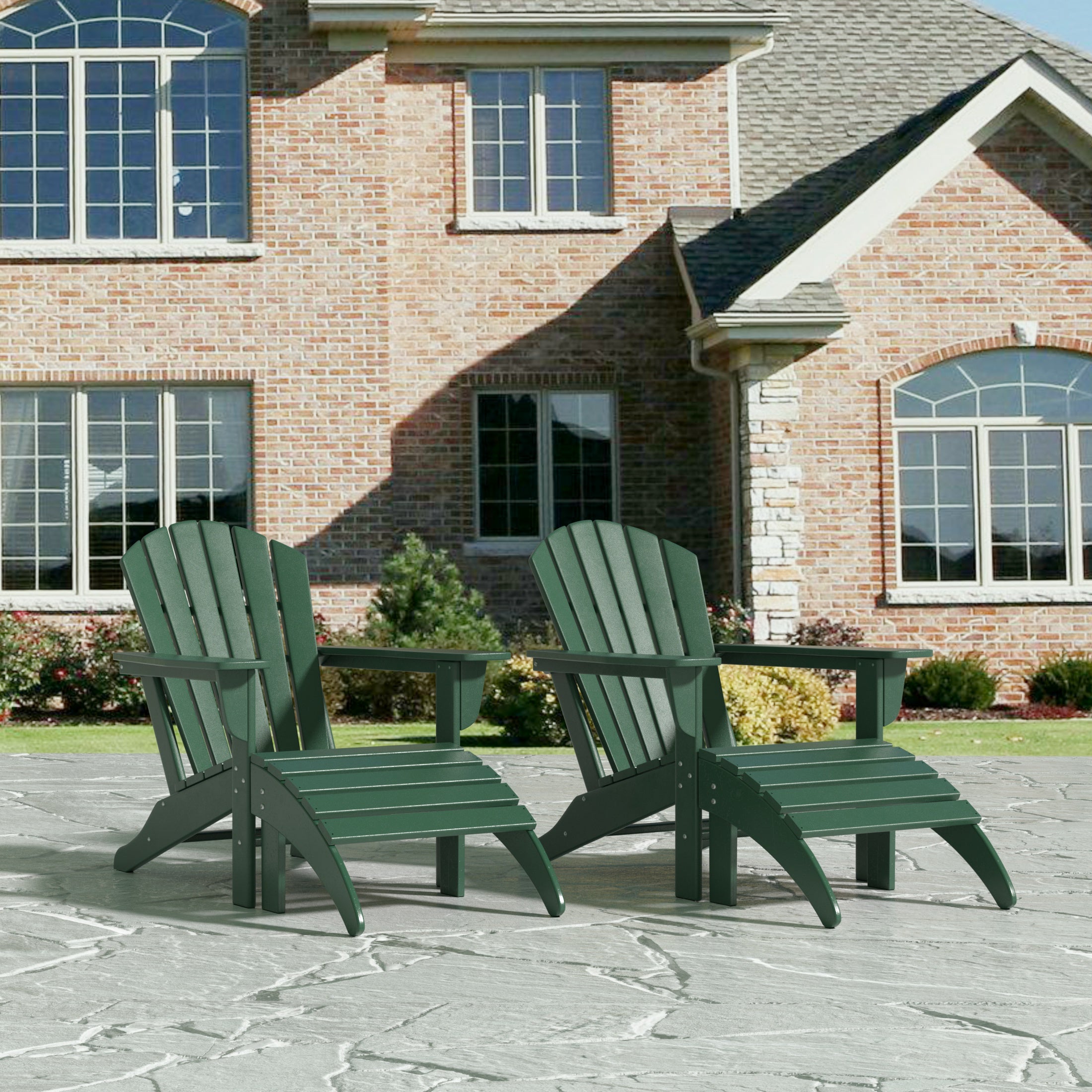 Portside Outdoor Adirondack Chair With Ottoman 4-Piece Set